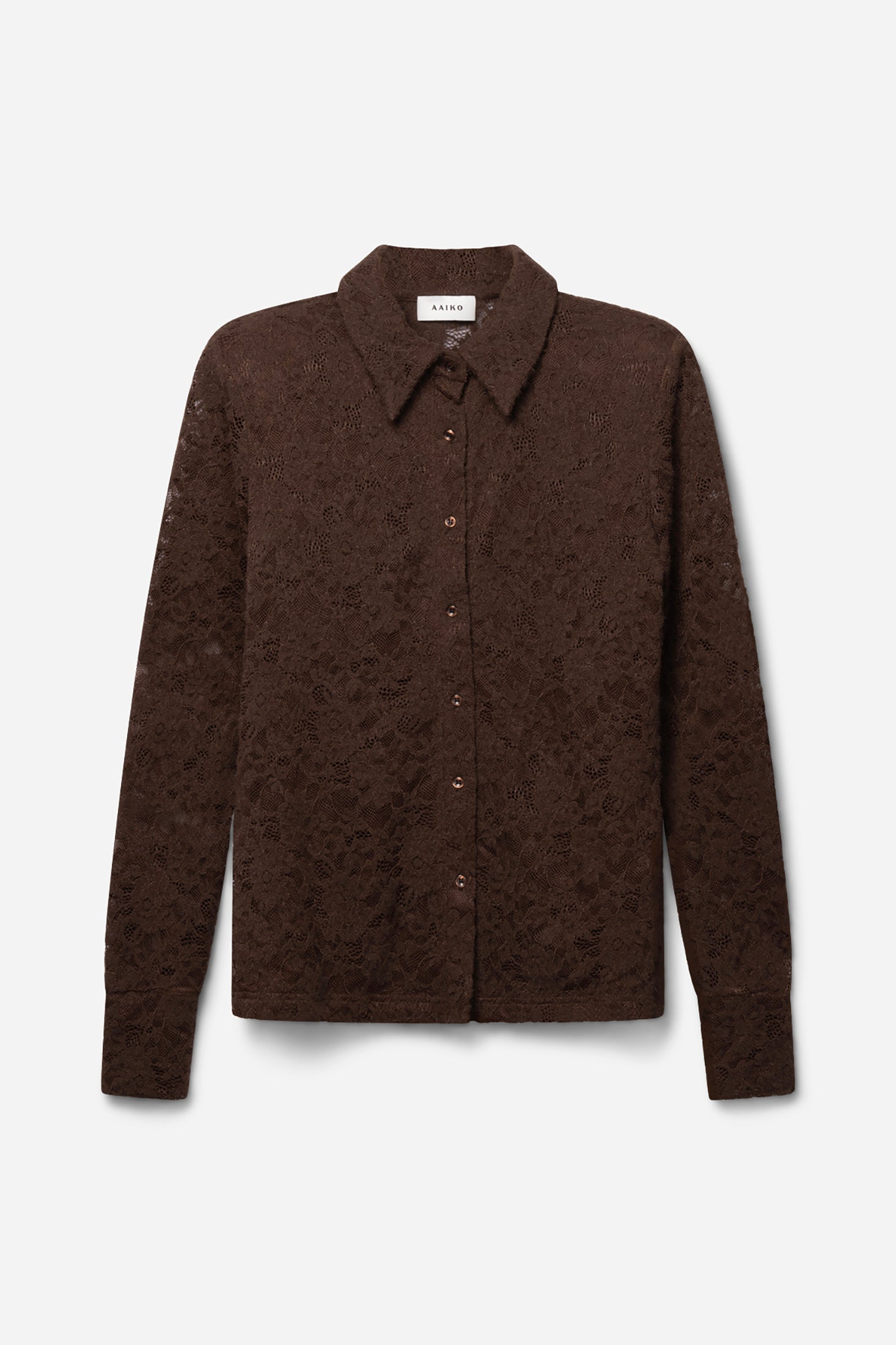 Aaiko Vigo top marrone pizzo elasticizzato