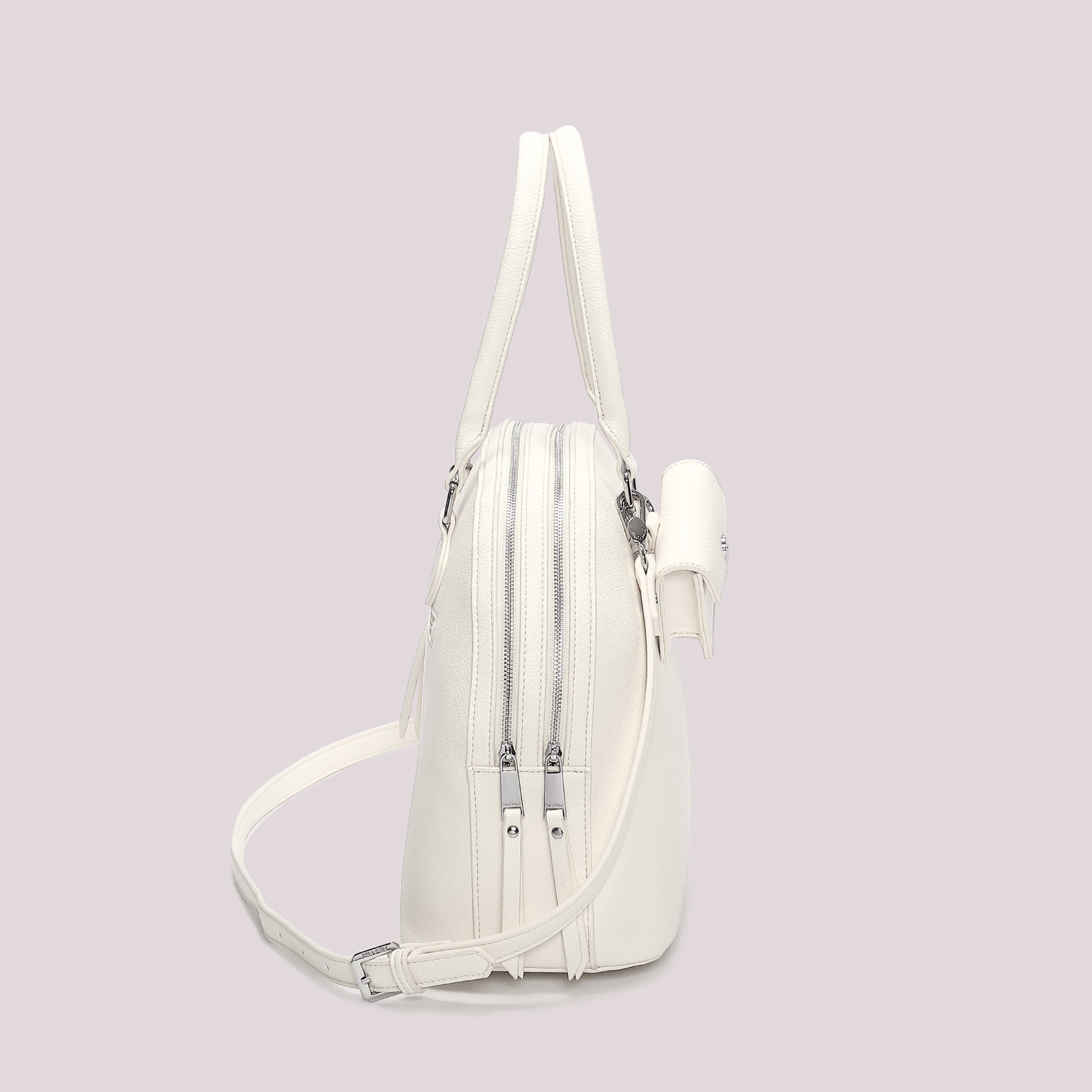 Mimi Mua 2 Zip e Borsina Miniatura borsa a spalla bianco