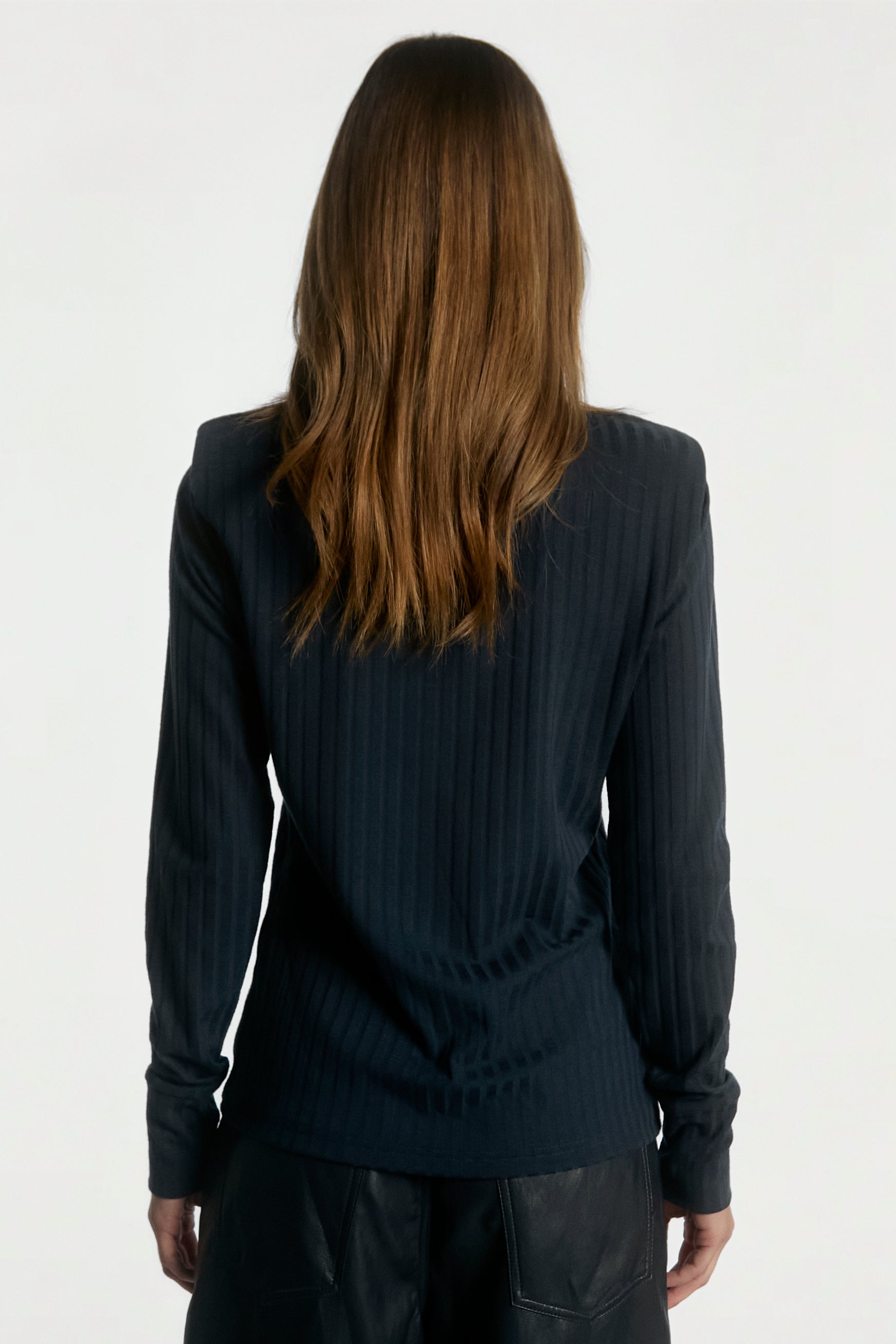 Aaiko Vigo top blu pizzo manica lunga