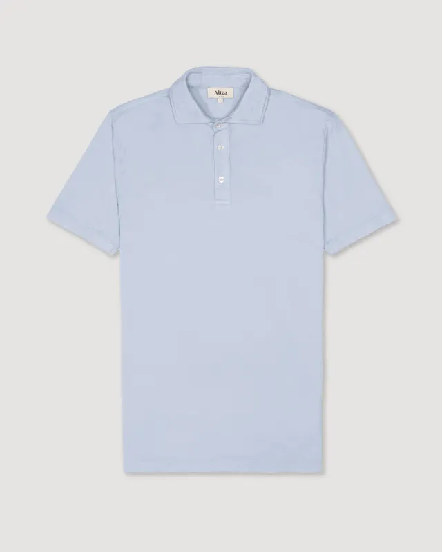 Altea Greg polo azzurra in jersey di cotone elasticizzato