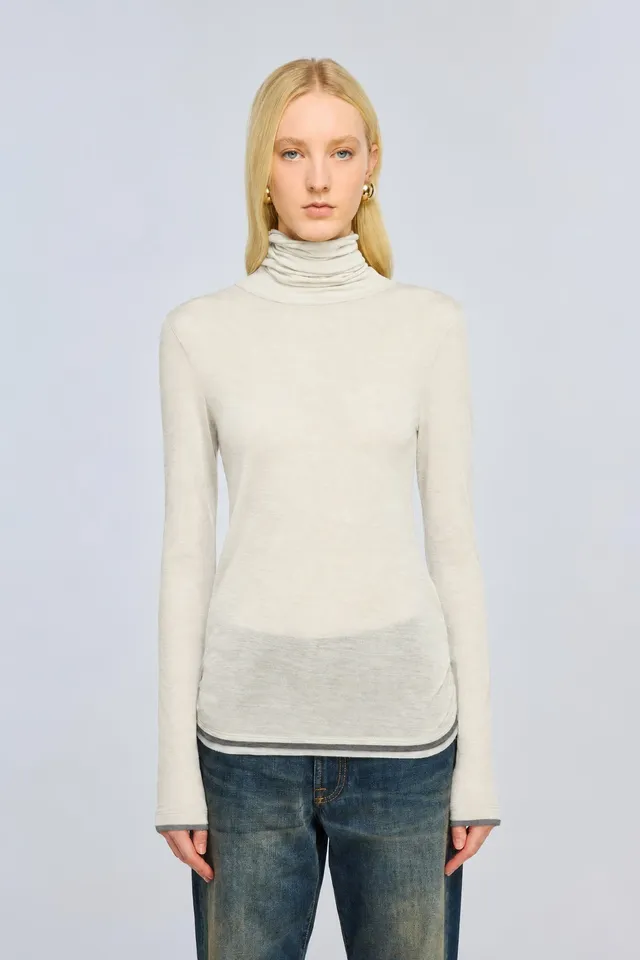 Semicouture Roxane dolcevita jersey lana cammello