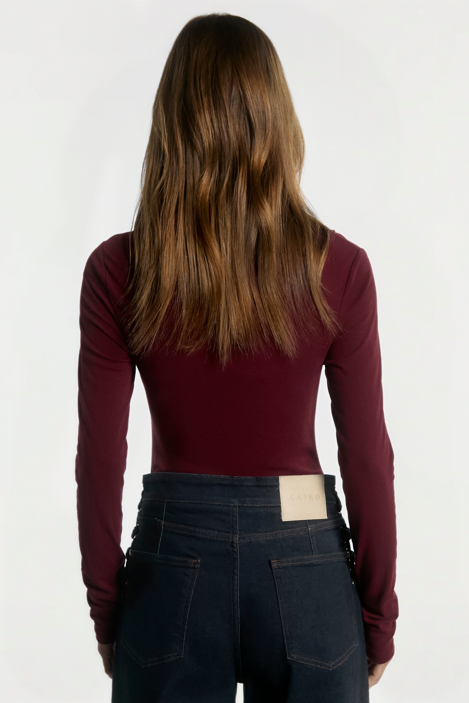Aaiko Jalisse top bordeaux scollo asimmetrico