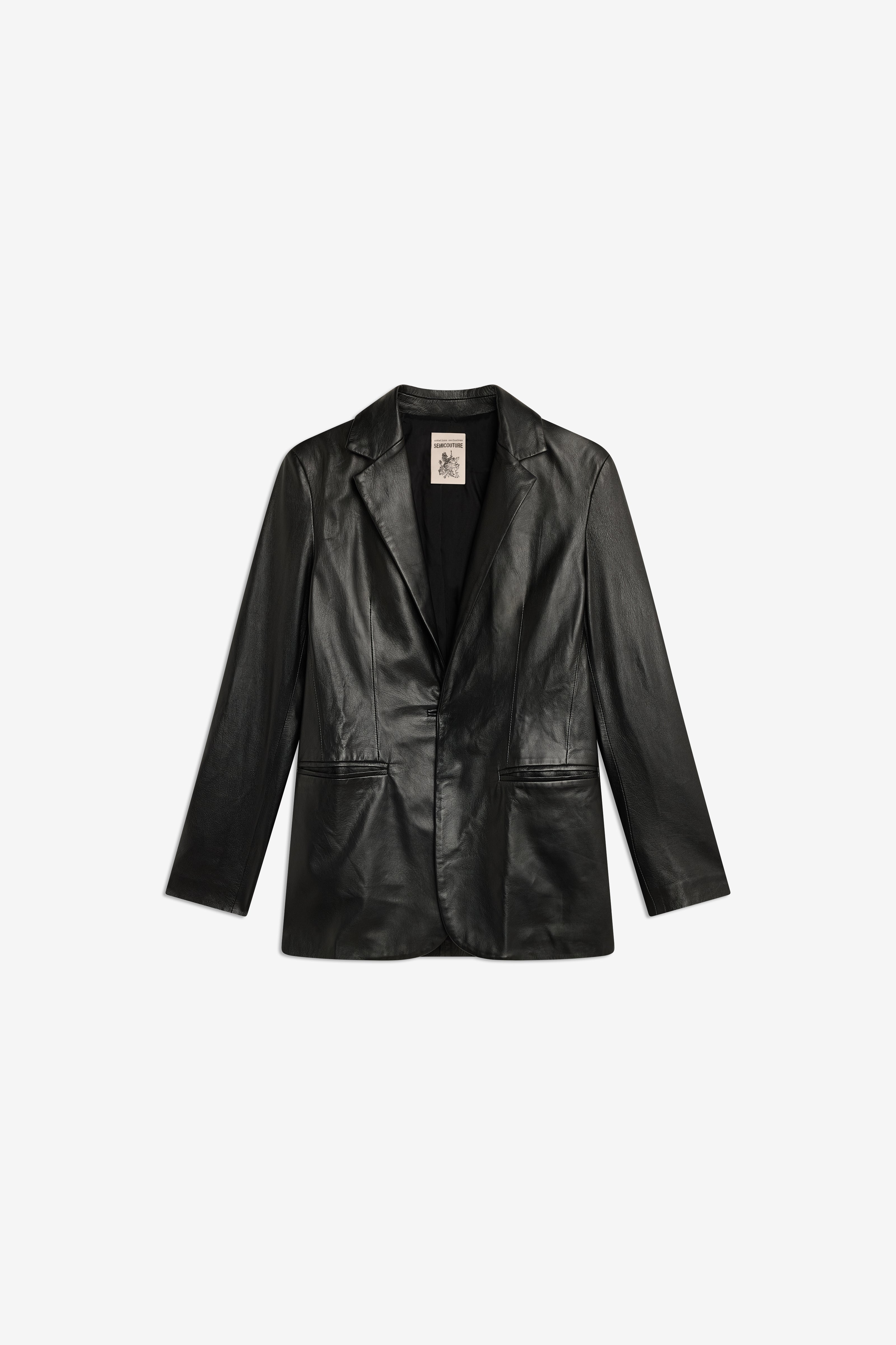 Semicouture Ebony giacca vera pelle nero
