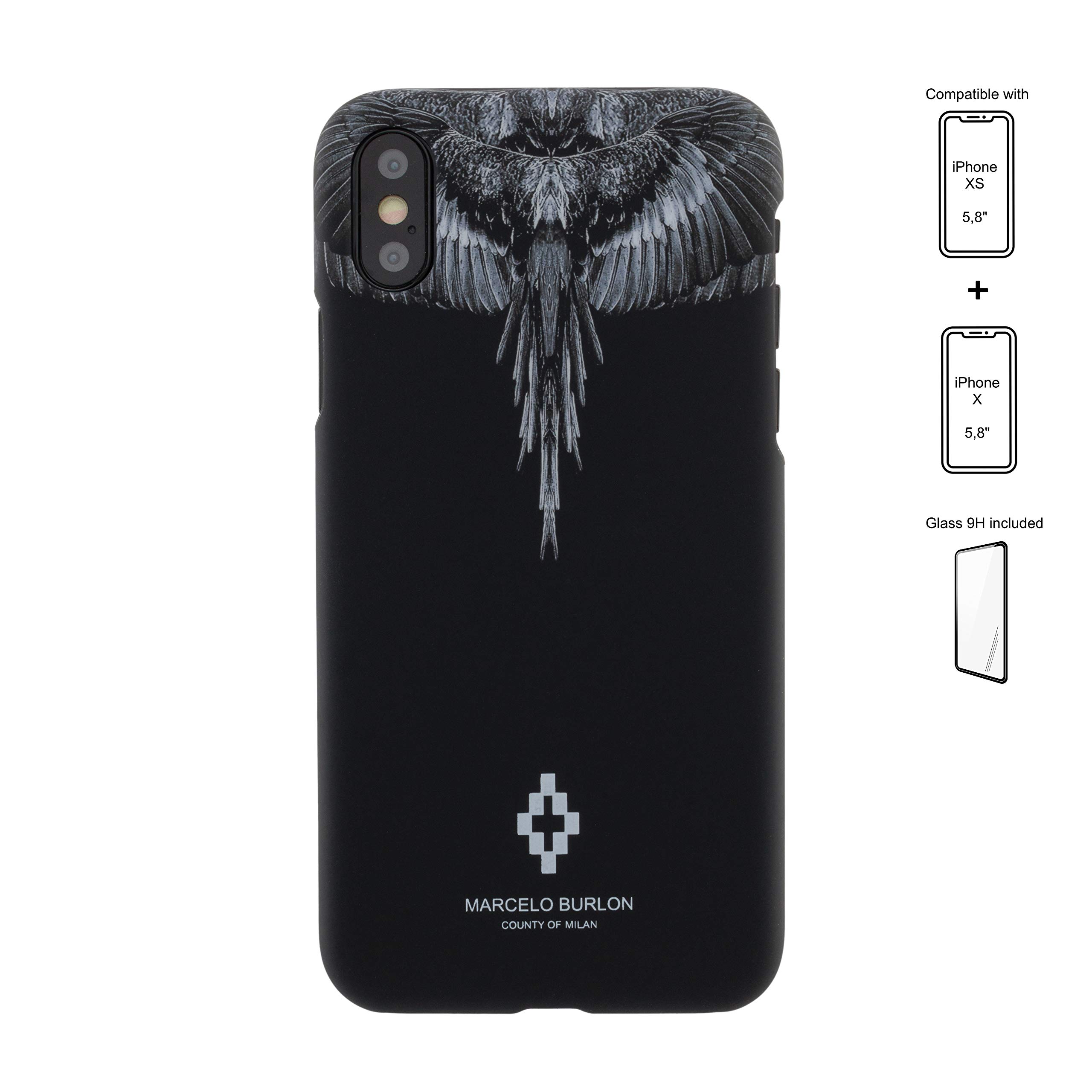 Marcelo Burlon County of Milan cover iPhone XS X vetro 9H