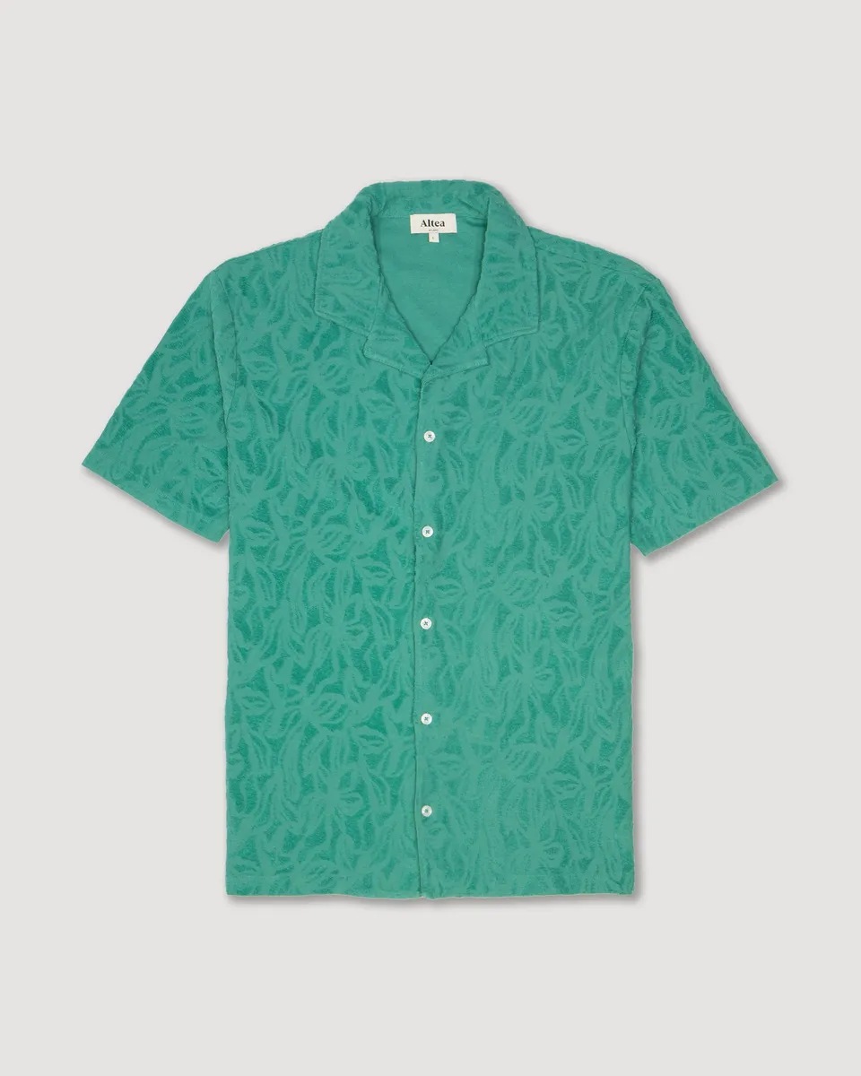 Altea Harvey camicia spugna verde manica corta