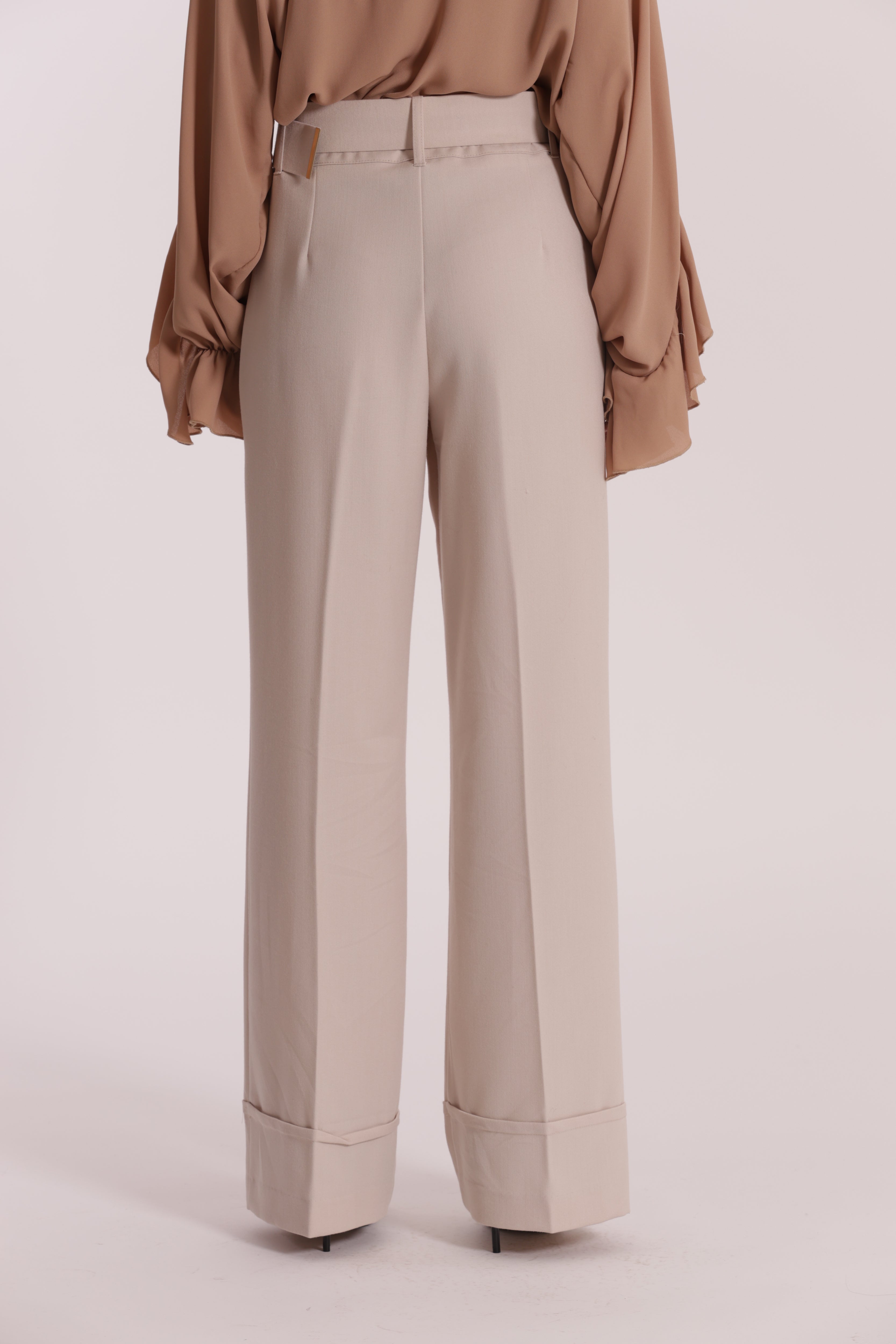 Mimi Mua Cropped pantalone nero con cintura