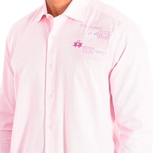 La Martina TMC602-OX083 camicia uomo L maniche lunghe elegante