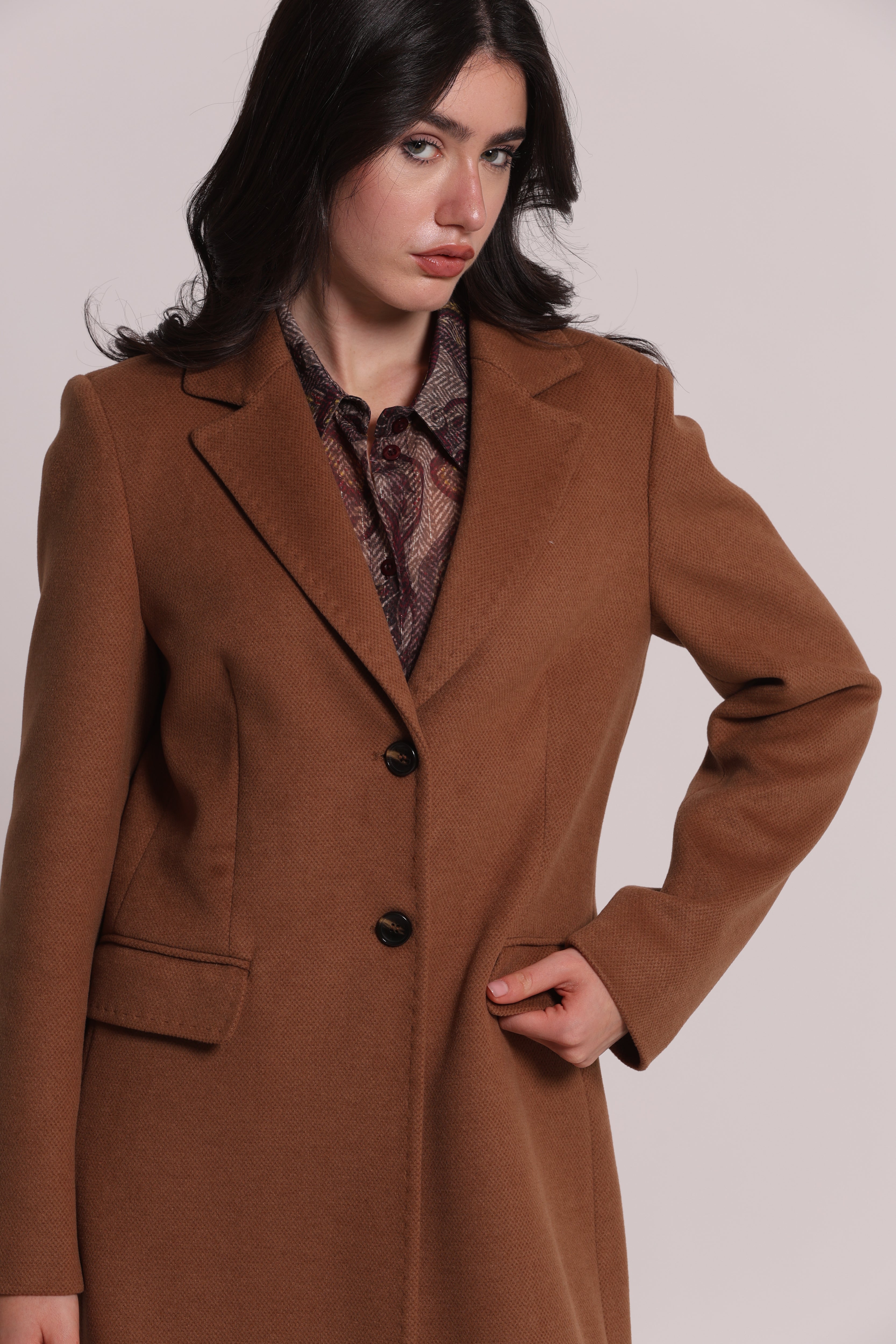Mimi Mua Cappotto Lungo Nero Classico