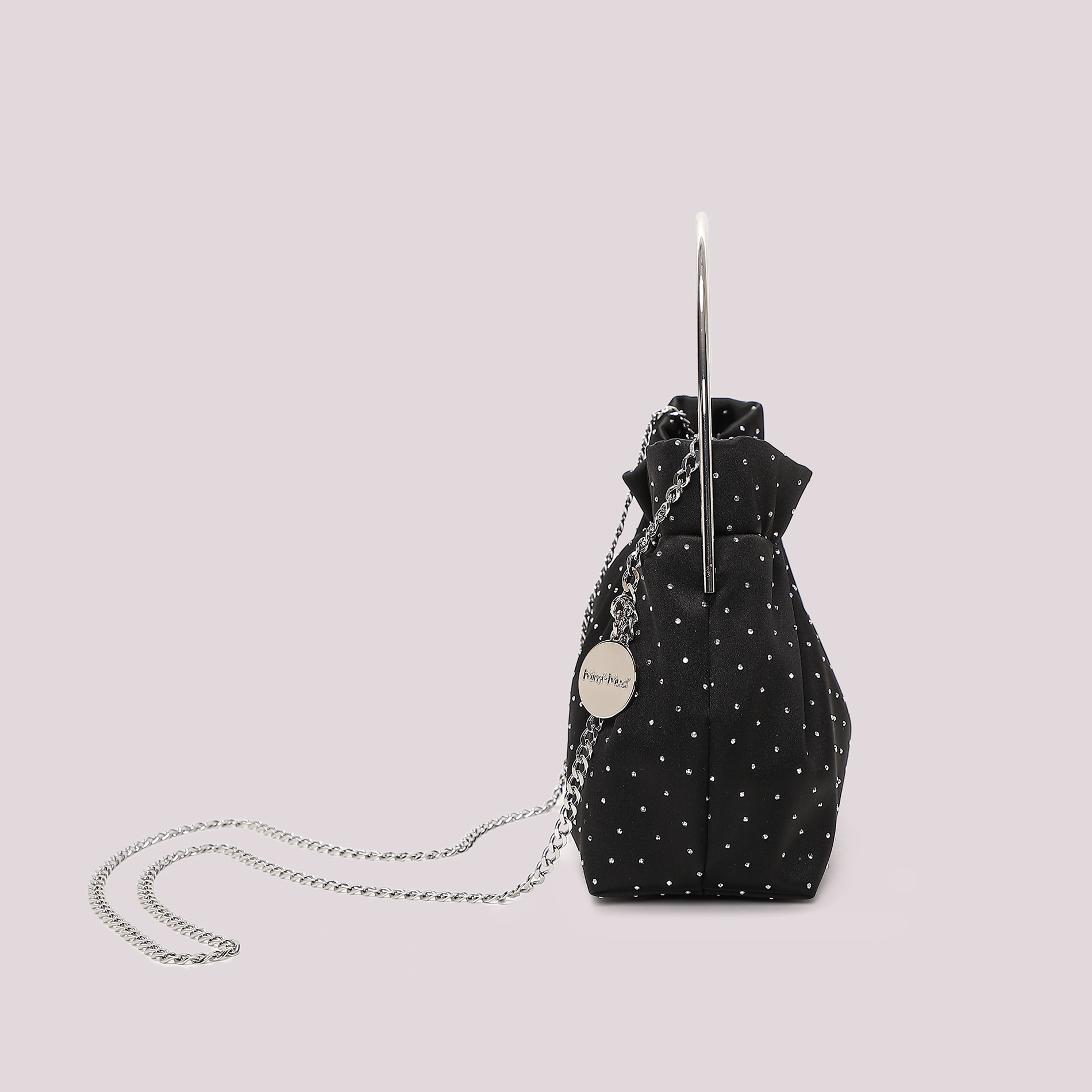 Mimi Mua Borsa Tessuto Strass Nero