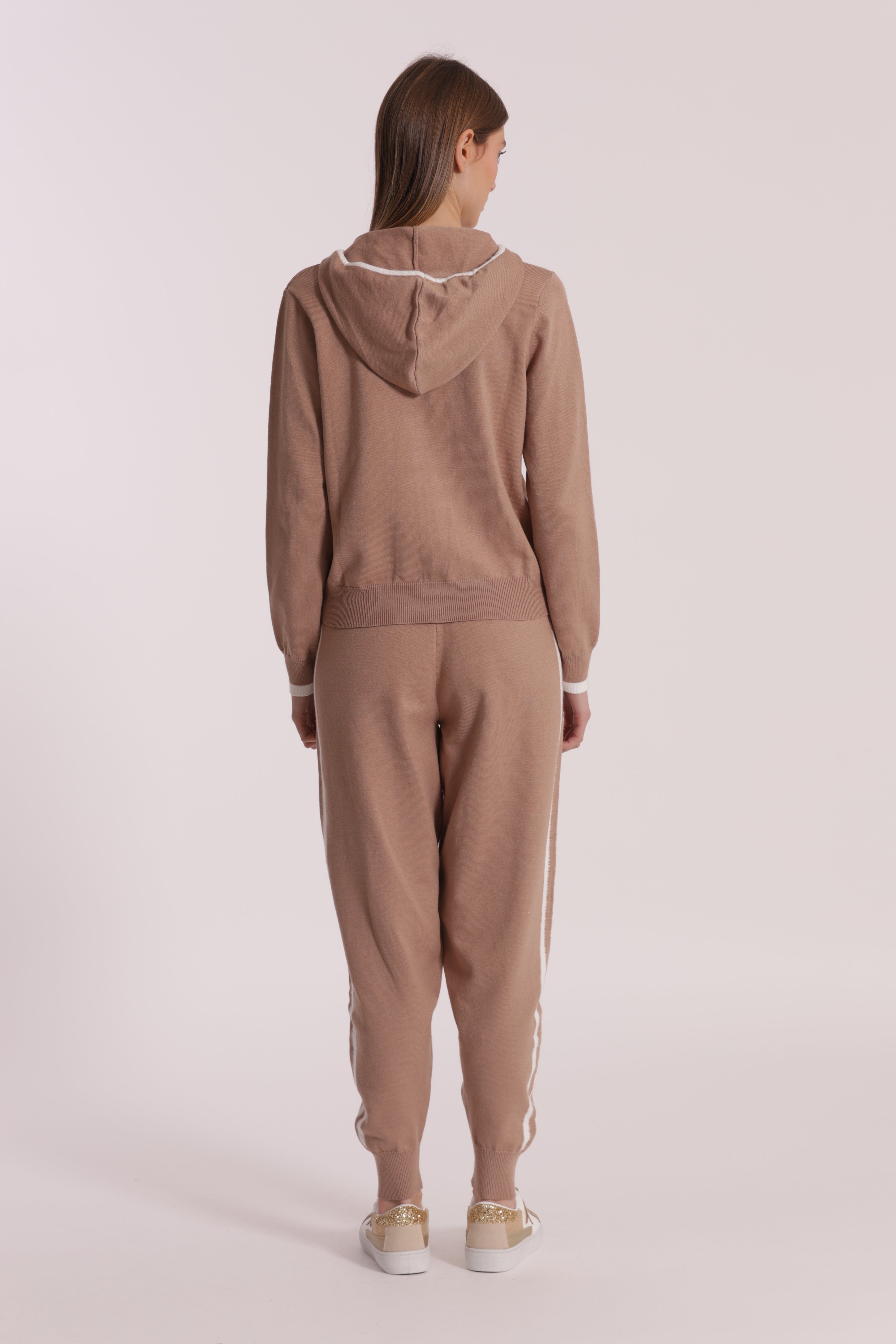 Mimi Mua Pantaloni Maglia Bicolor Grigio Blu Morbidi