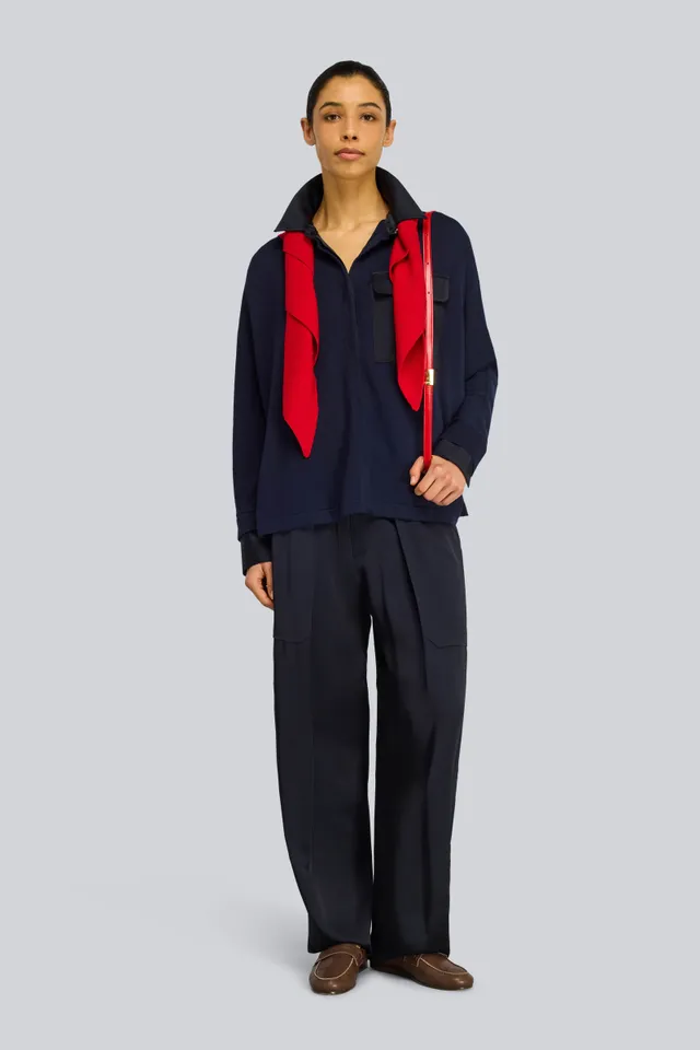 Semicouture Laetitia maglia in lana blu notte
