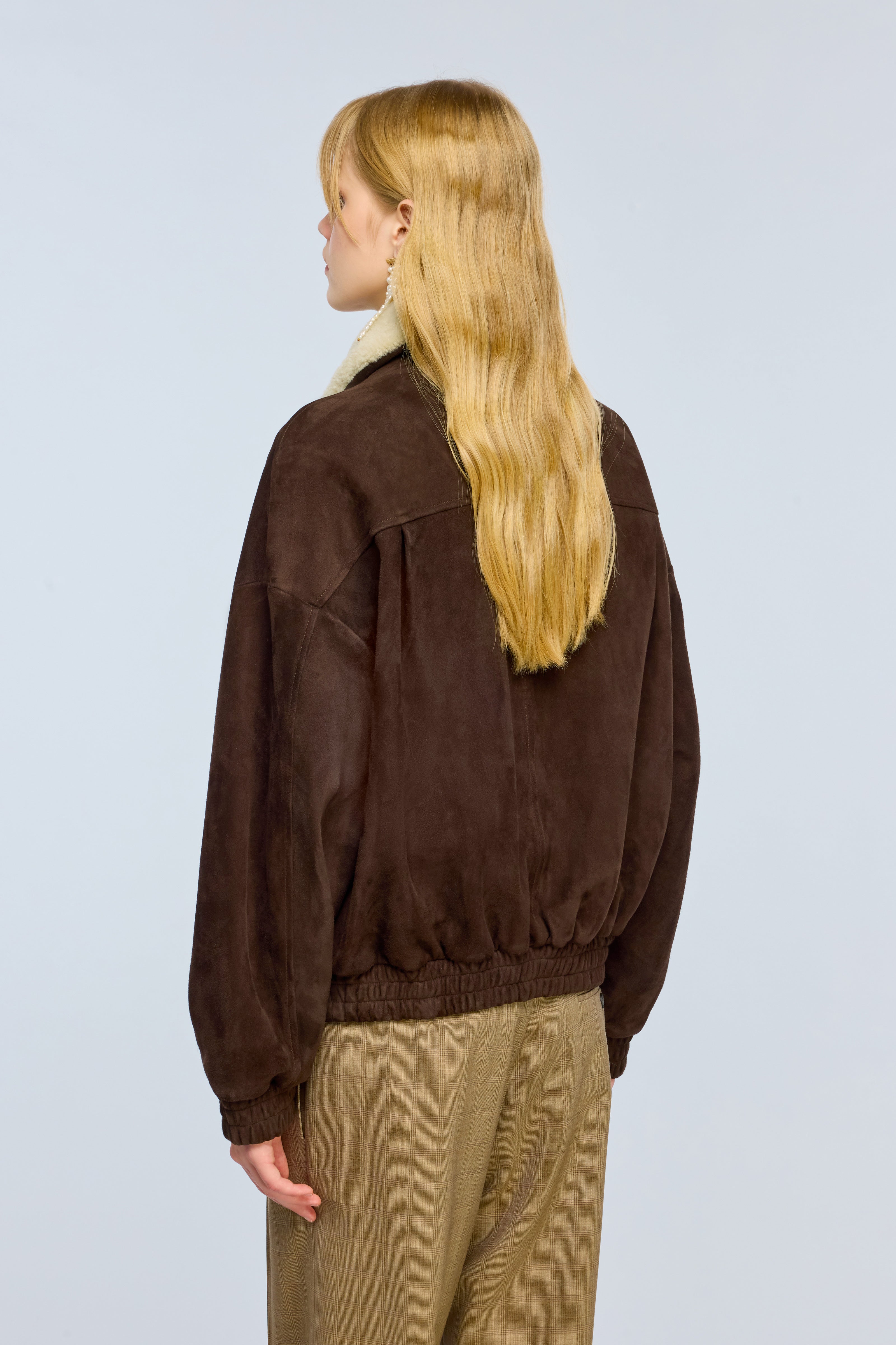 Semicouture Gloria giacca camoscio moka