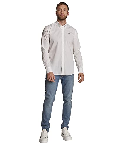 La Martina Man camicia uomo slim fit bianca maniche lunghe