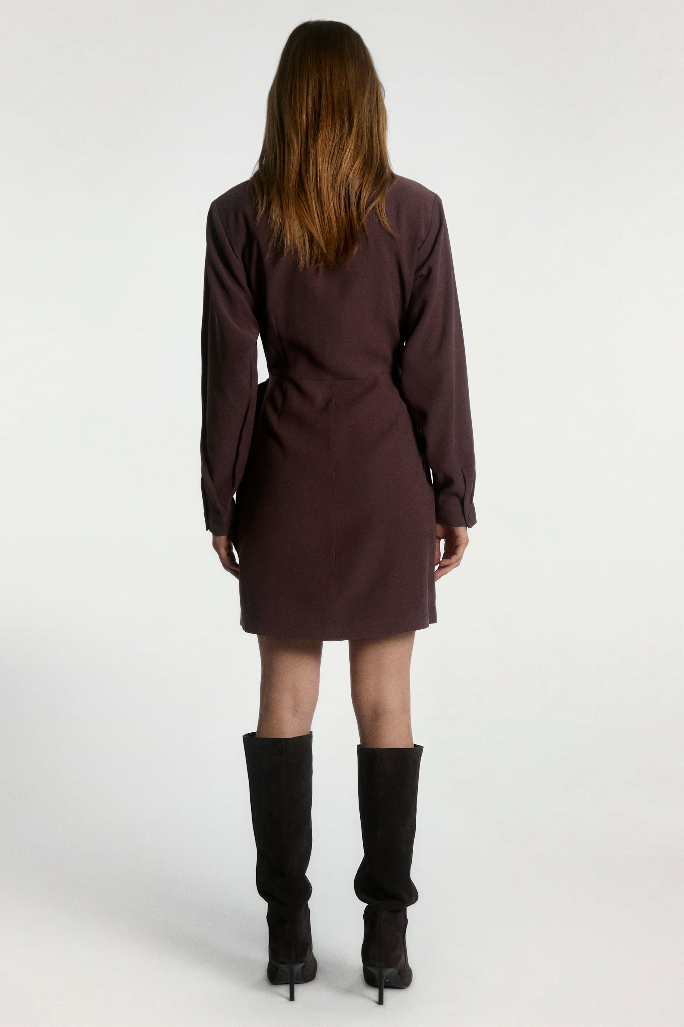 Aaiko Yven abito bordeaux collo camicia