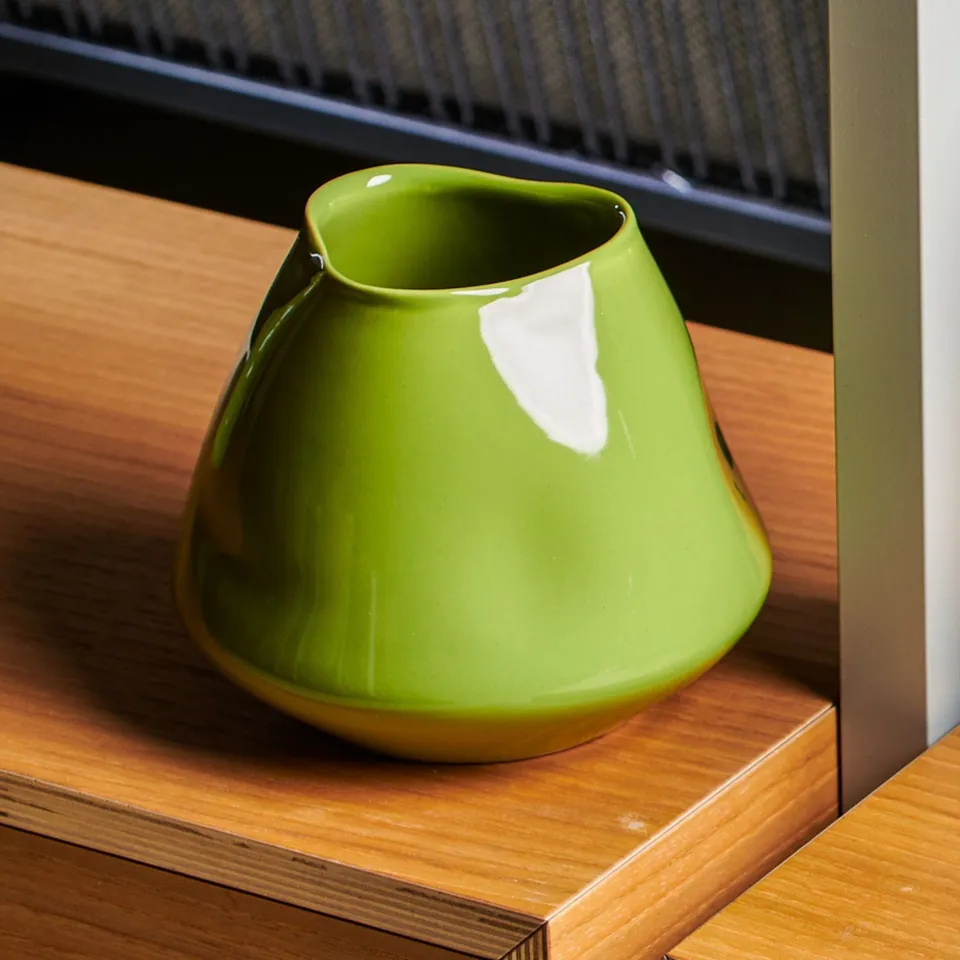 On Earth Soft vaso ceramica verde dia 16,7 x h 14,5 cm