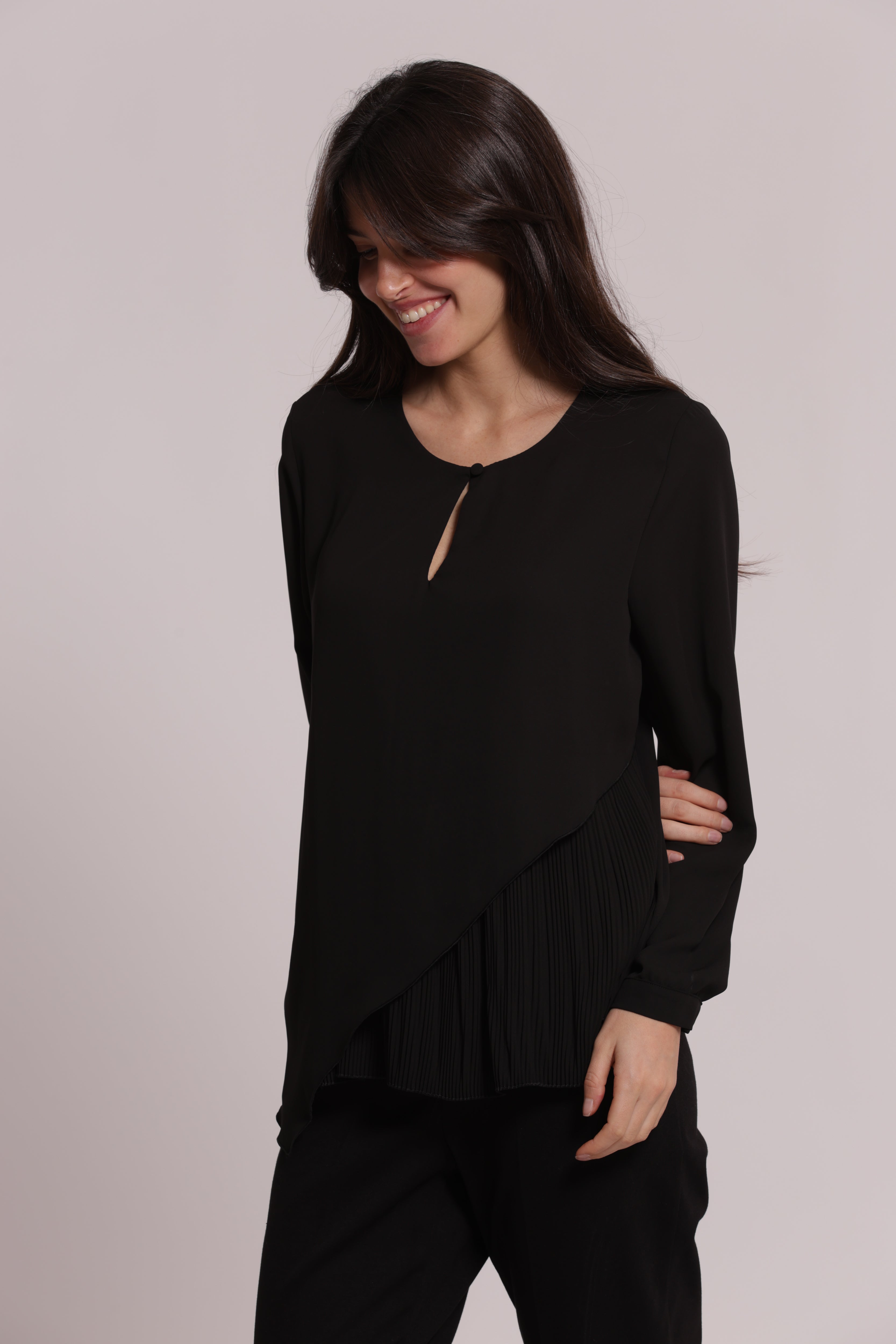 Mimi Mua Blusa Apertura Frontale Diagonale blusa