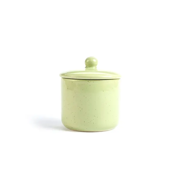 On Earth Cooperative Collection Sabbia barattolo ceramica verde 9 cm