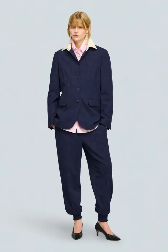 Semicouture Ambrosine pantalone fresco lana grigio