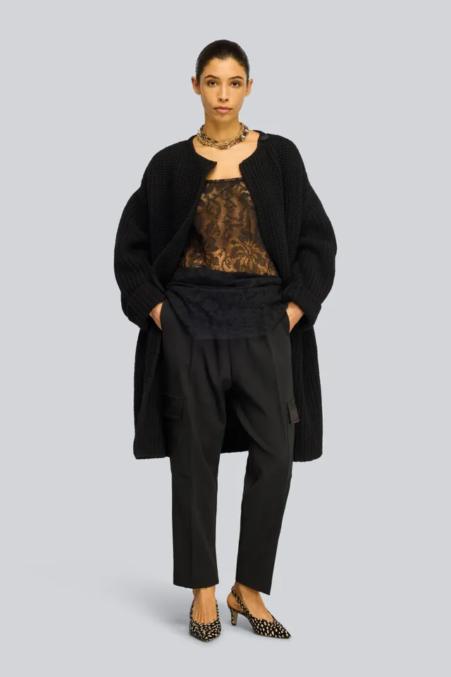 Semicouture Christie S6WD10 cappotto nero doppiopetto