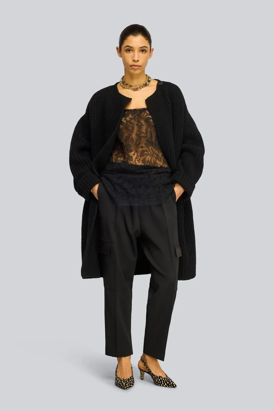 Semicouture Christie S6WD10 cappotto nero doppiopetto