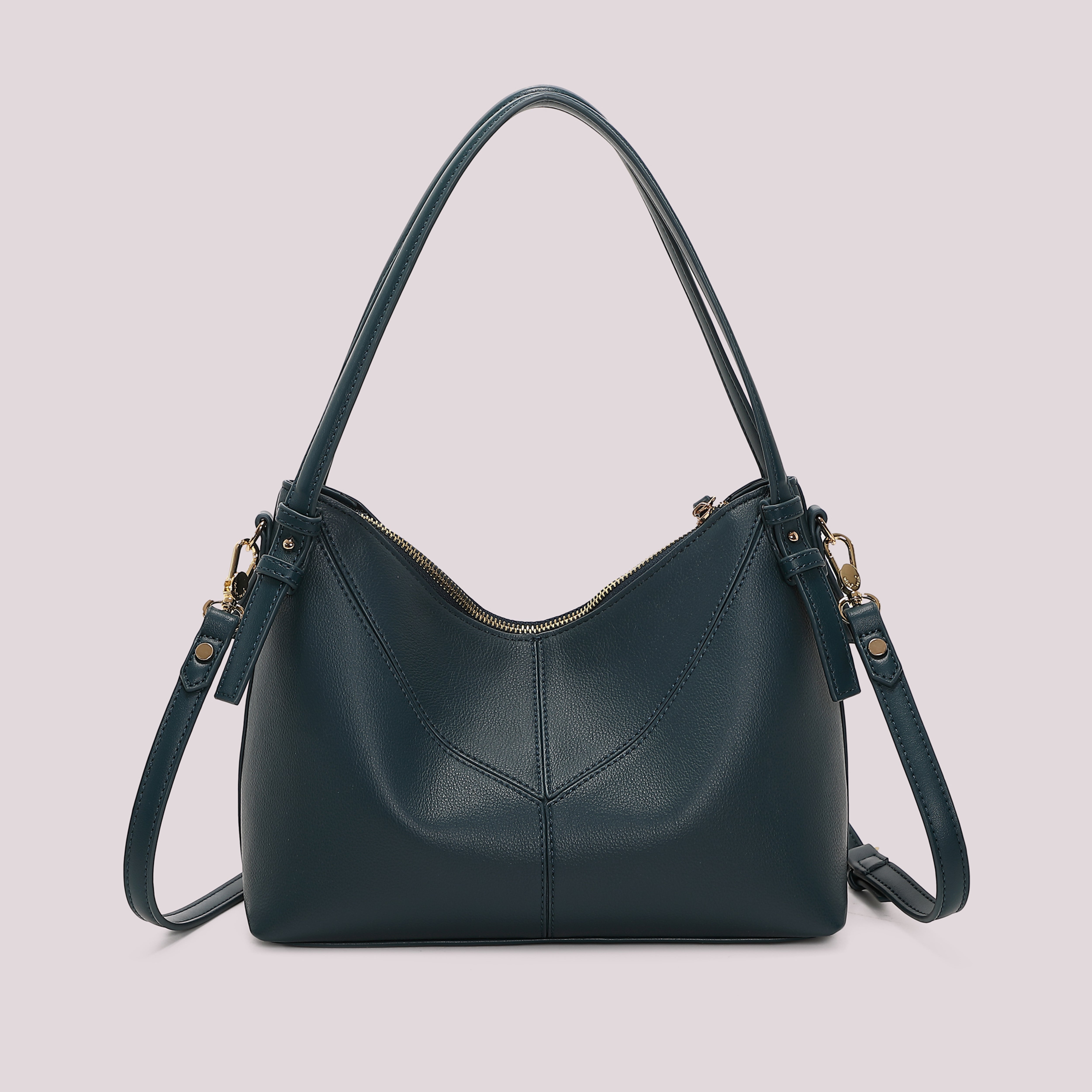 Mimi Mua borsa a spalla zip lettere nera 29 cm