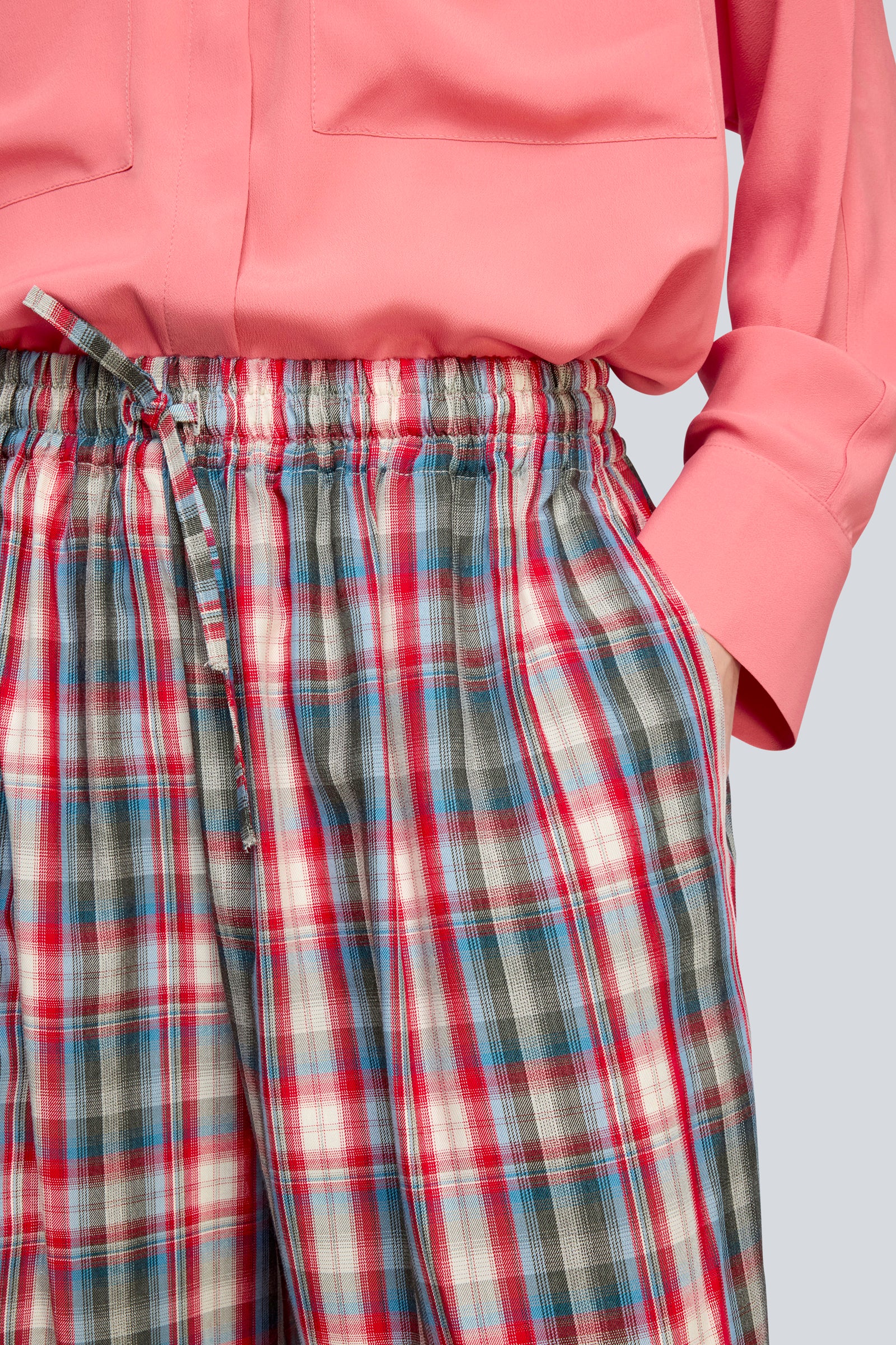 Semicouture Erica bermuda viscosa check ginocchio