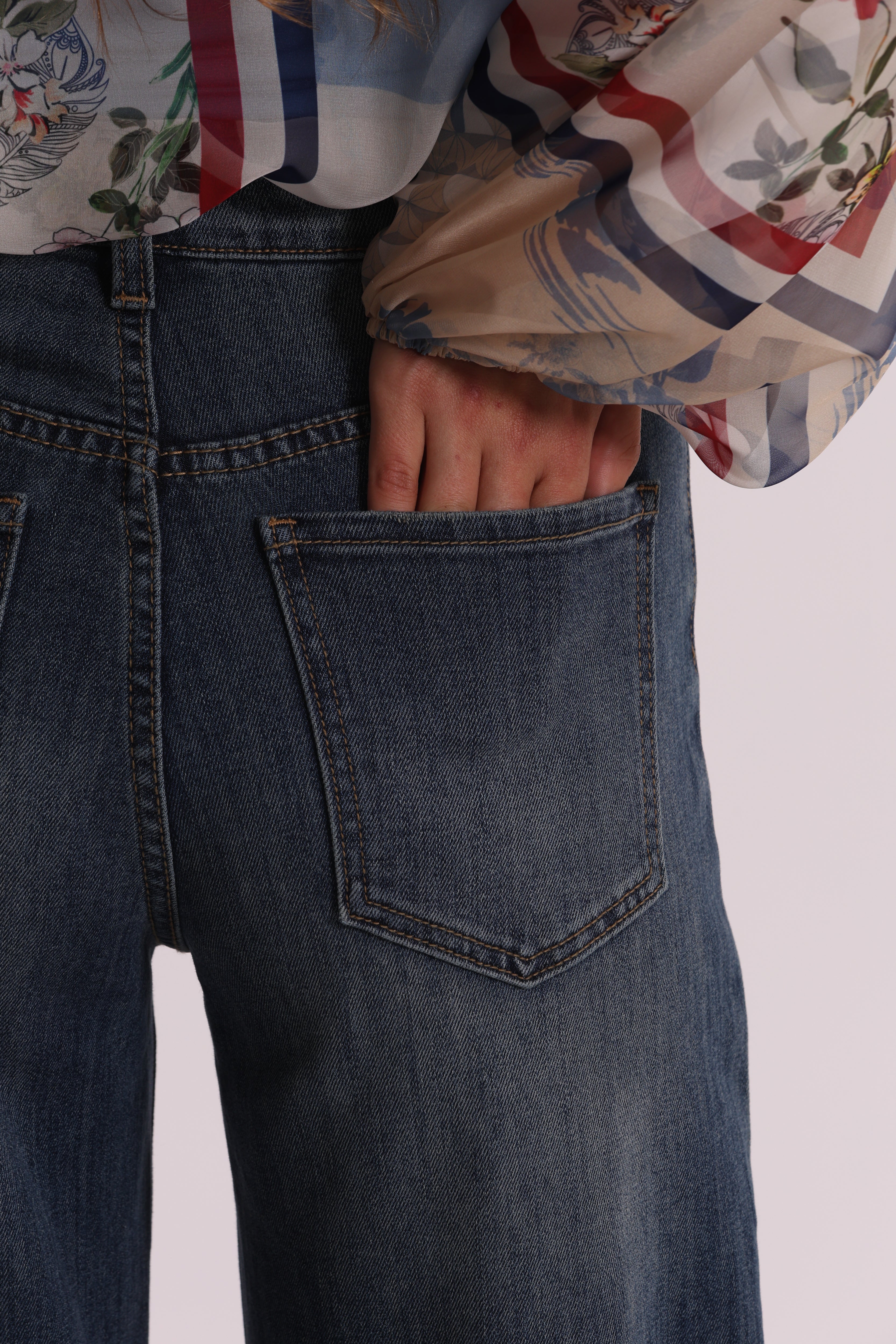 Mimi Mua Jeans Vita Alta jeans wide leg blu chiaro