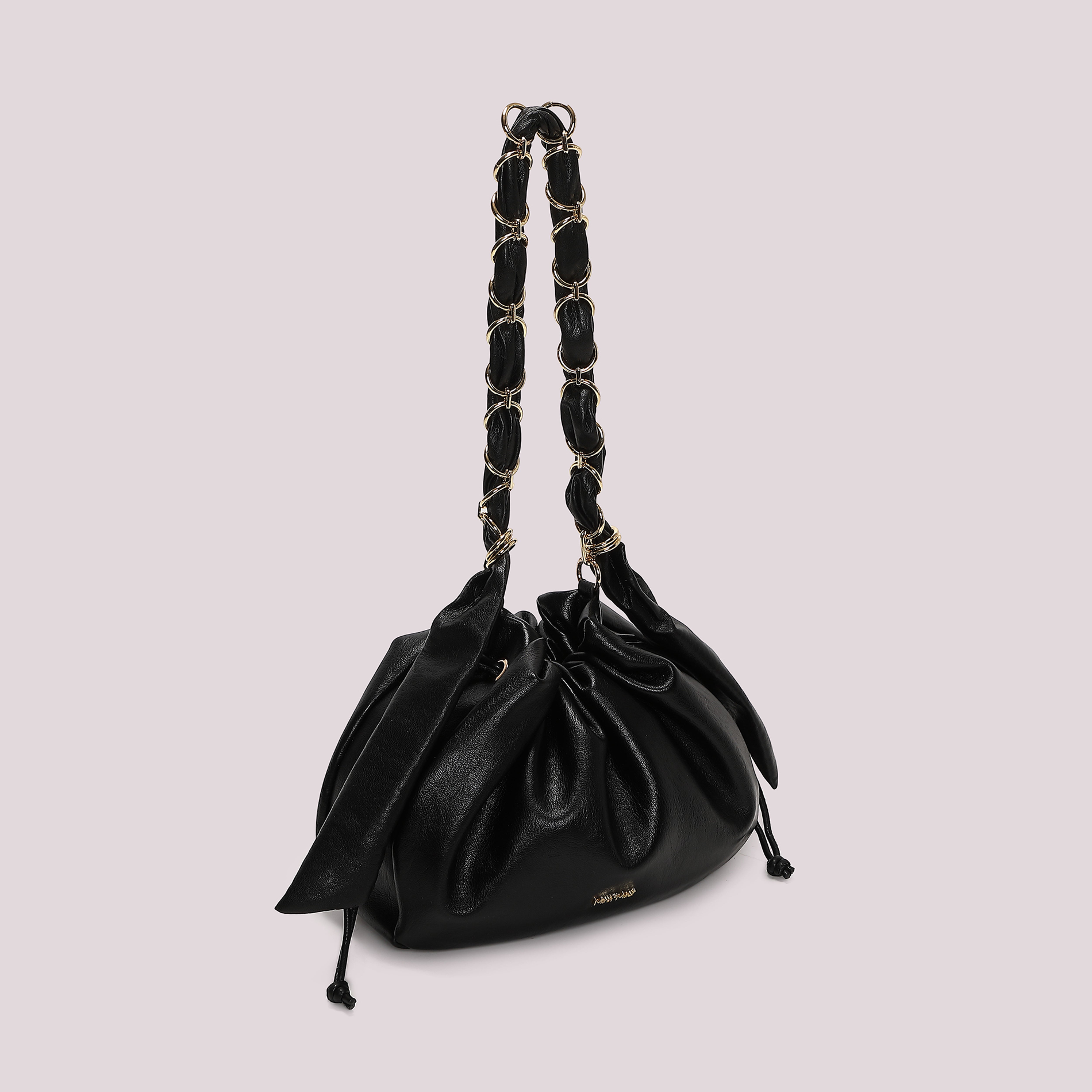 Mimi Mua Borsa Spalla Catena Manici Nero Ecopelle
