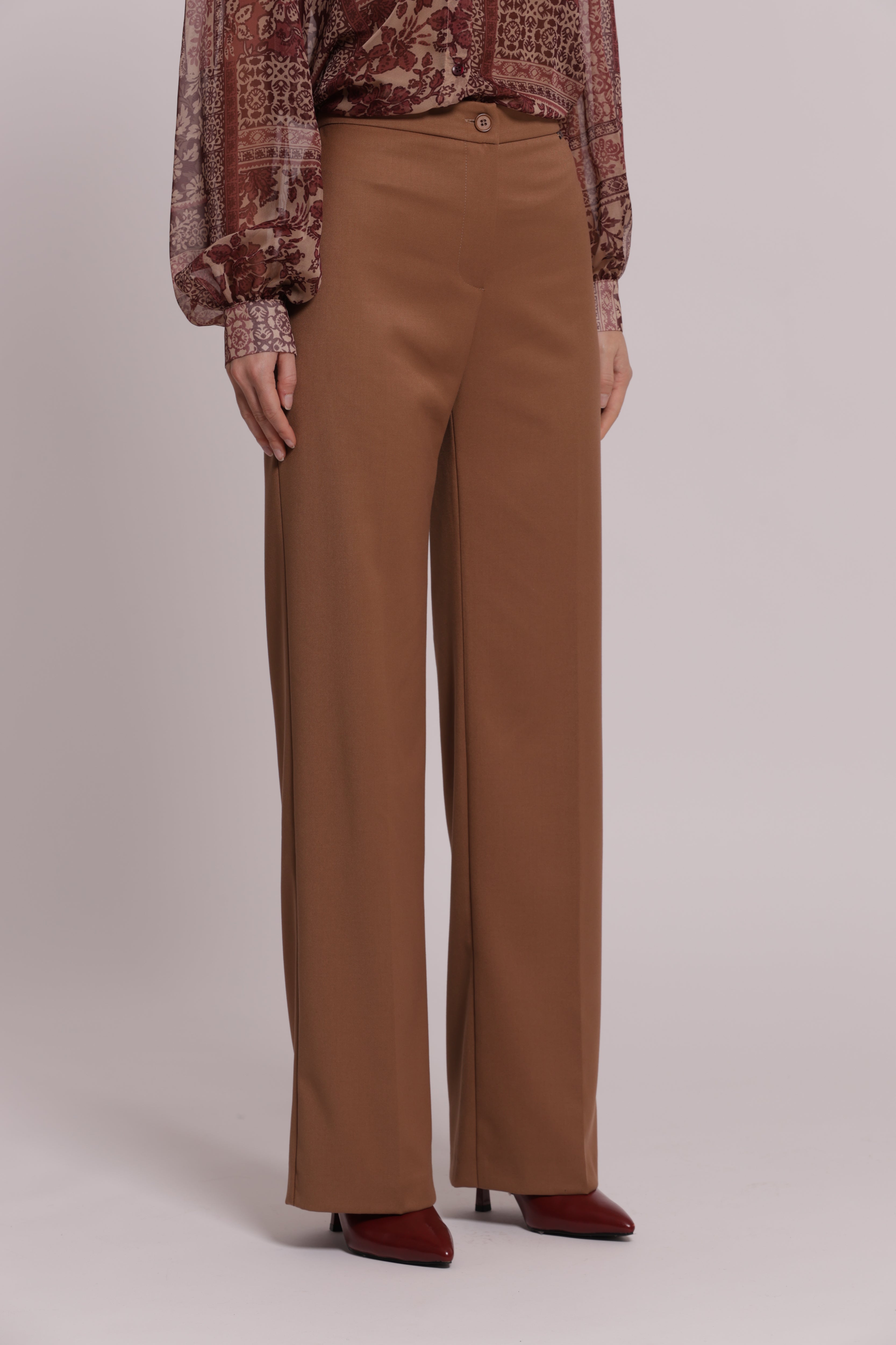 Mimi Mua Pantalone Palazzo con Elastico Dietro Vanz Nero