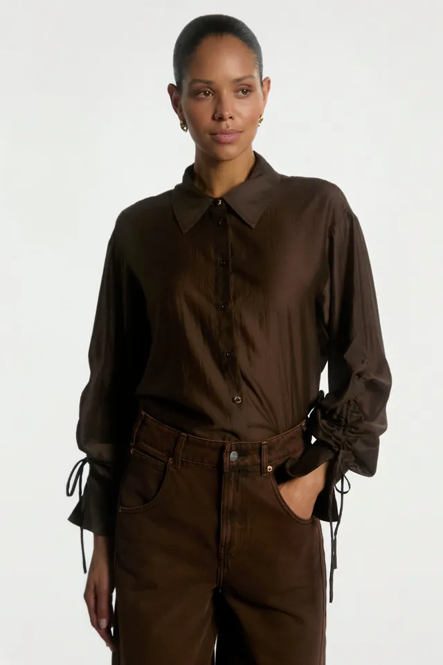 Aaiko Marel camicia marrone moka scuro