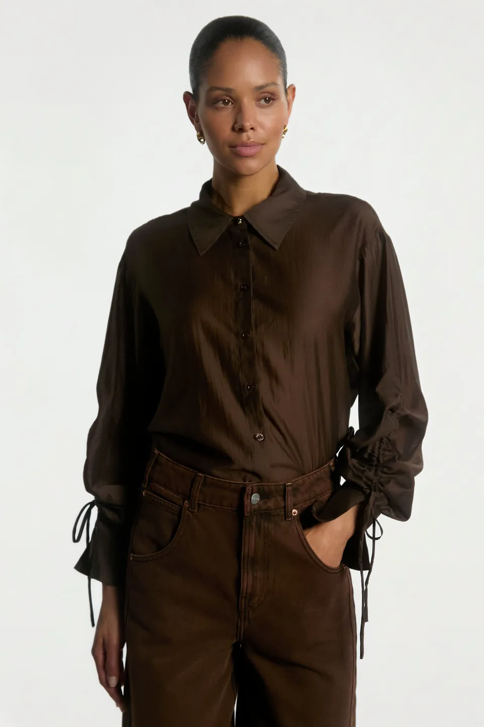 Aaiko Marel camicia marrone moka scuro