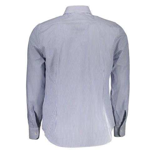 La Martina camicia uomo cotone blu manica lunga