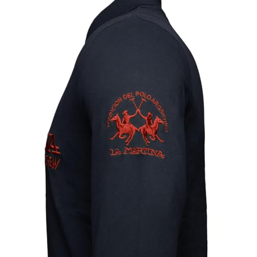 La Martina XMP306 Heavy Jersey Polo manica lunga logo