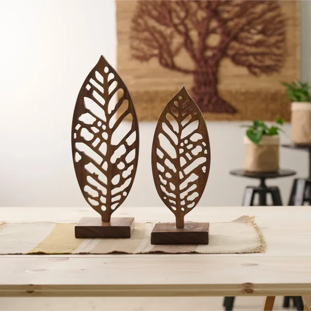 On Earth Cooperative Collection Leaf decorazione legno naturale