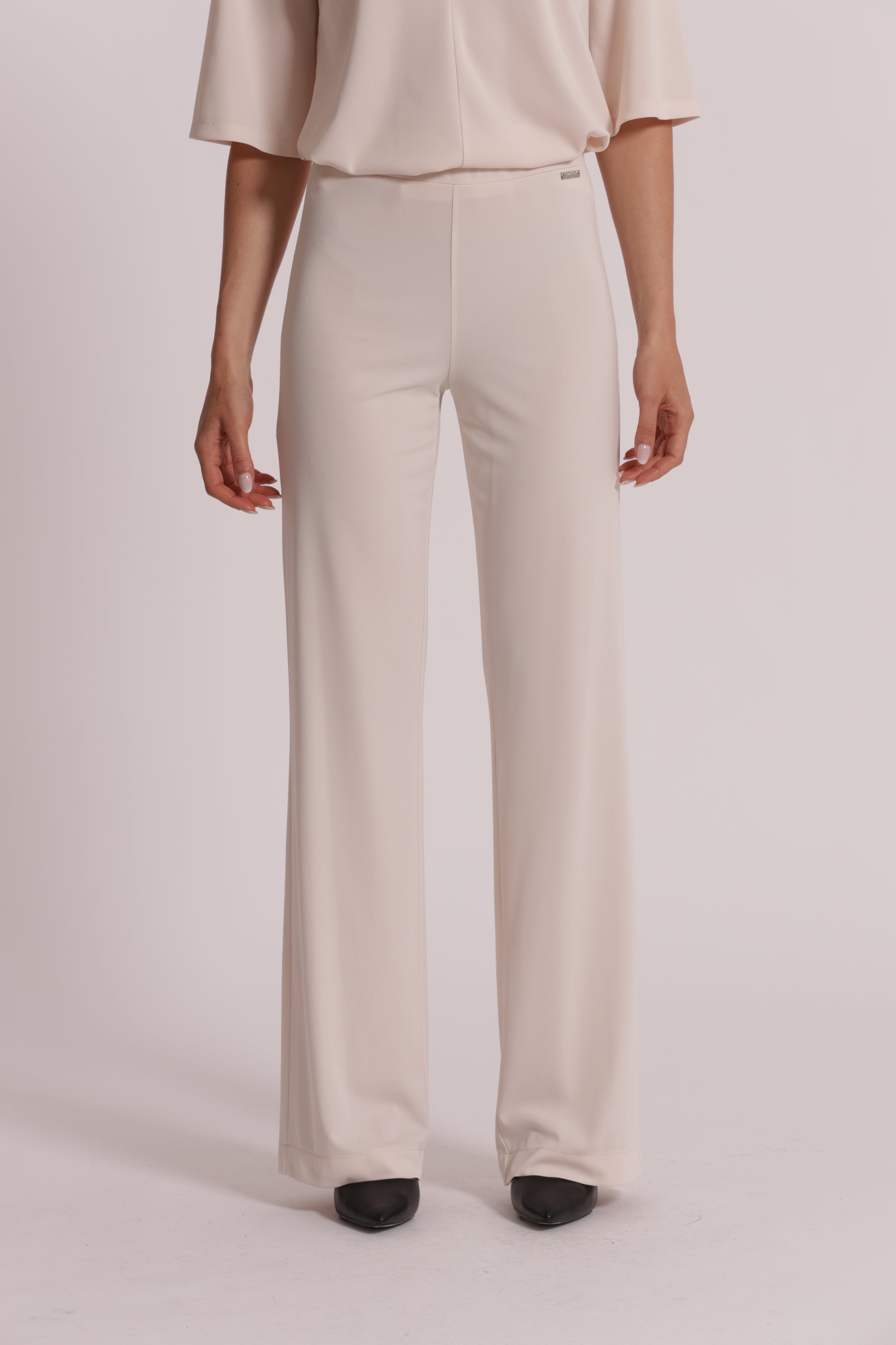 Mimi Mua Pantalone Palazzo Elastico Vita Nero