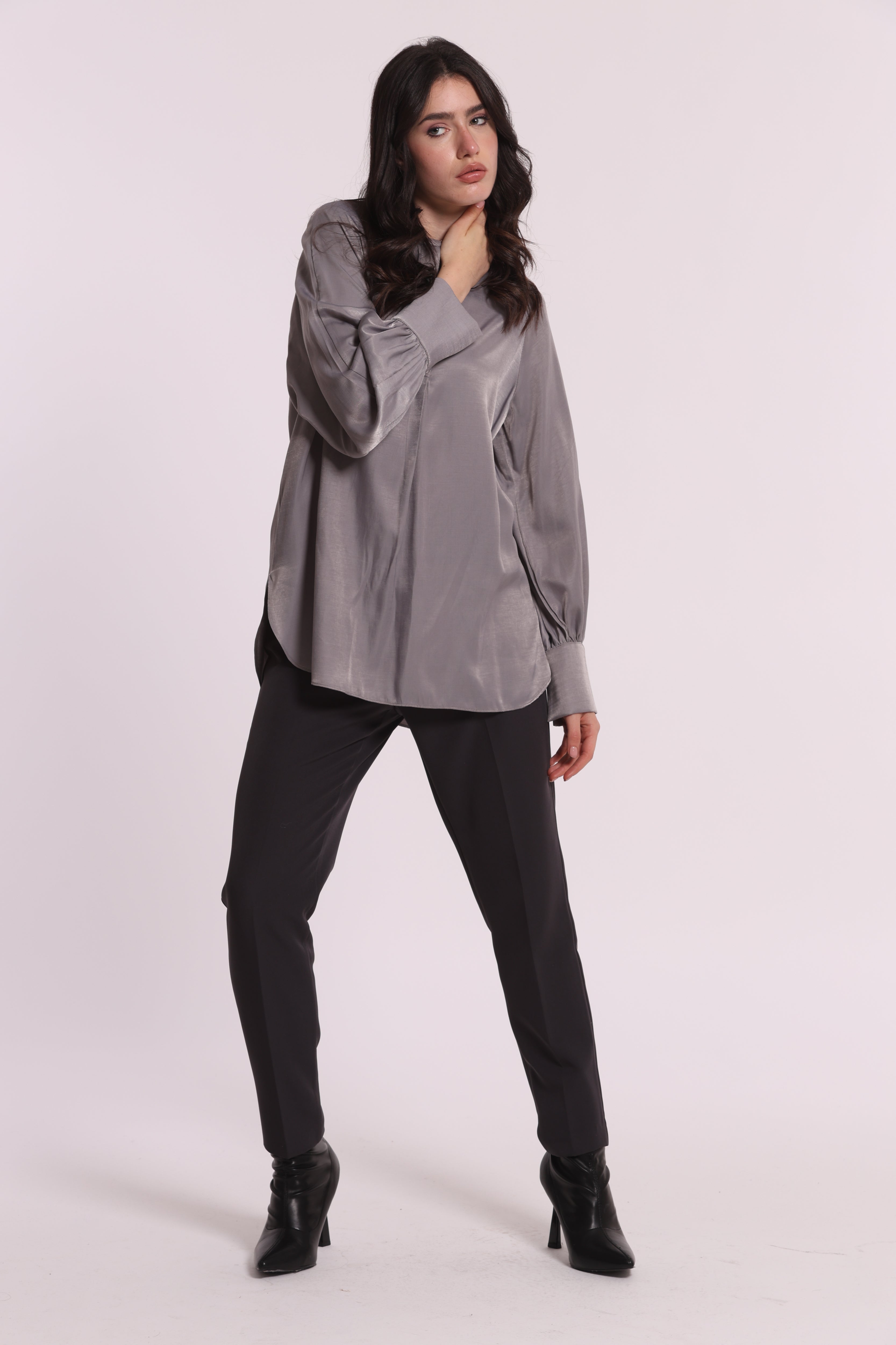Mimi Mua Blusa Scollo a V Mano Seta blusa nero