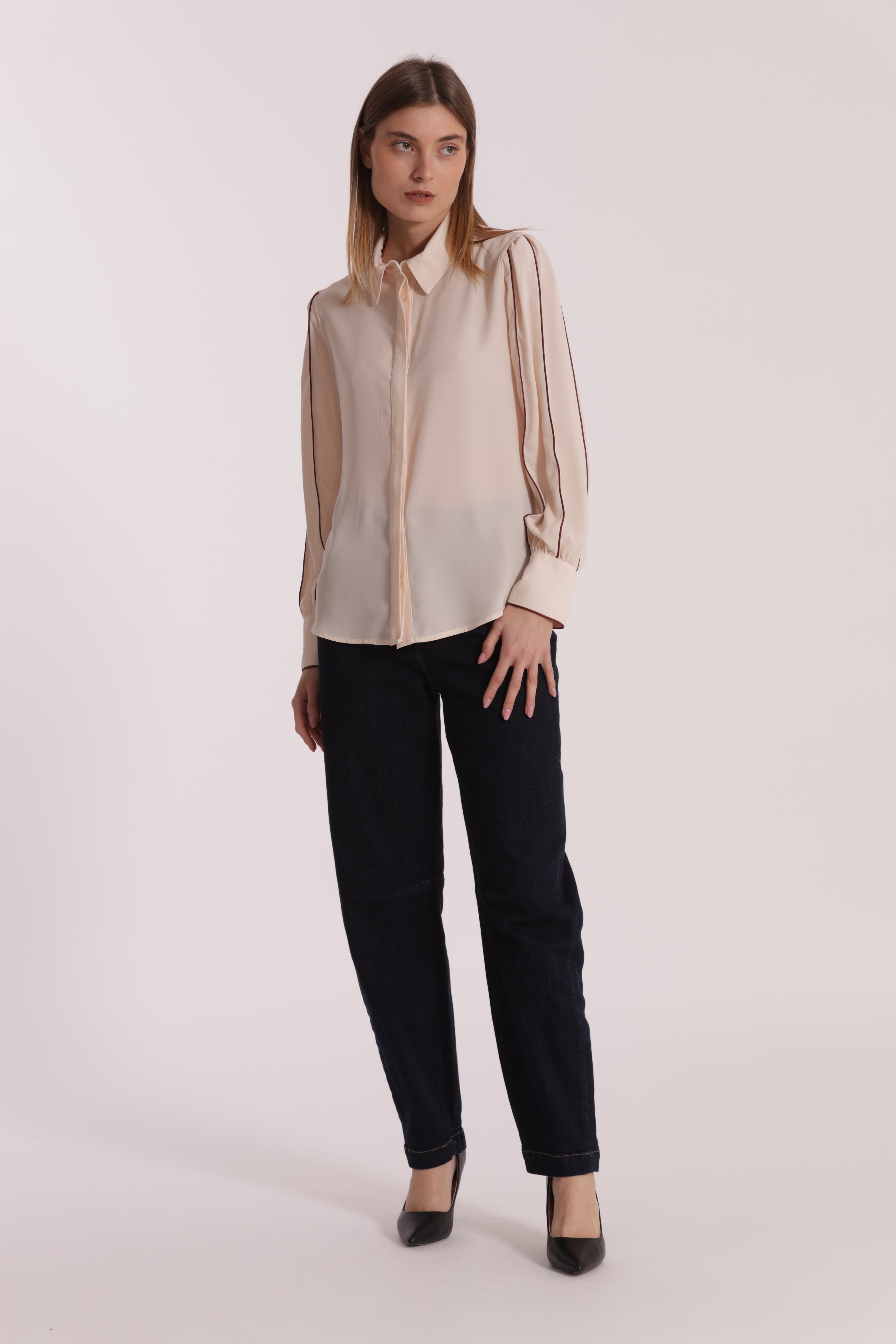 Mimi Mua jeans ballon blu scuro cotone