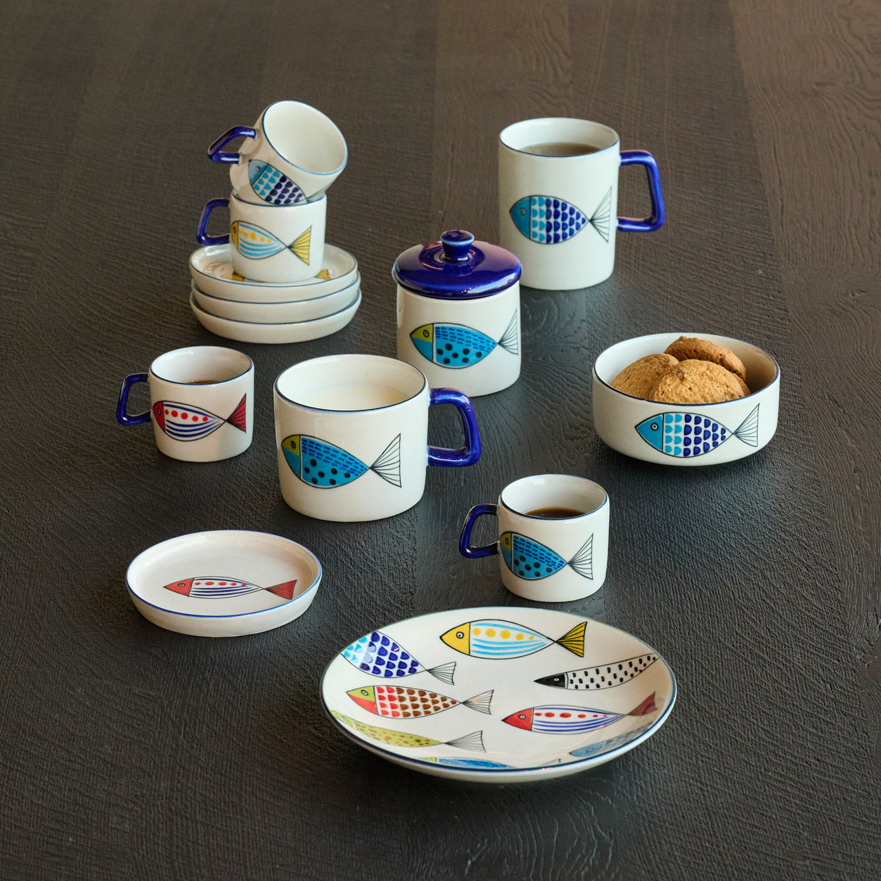 On Earth Cooperative Collection Kaa barattolino ceramica blu 8,5x10 cm