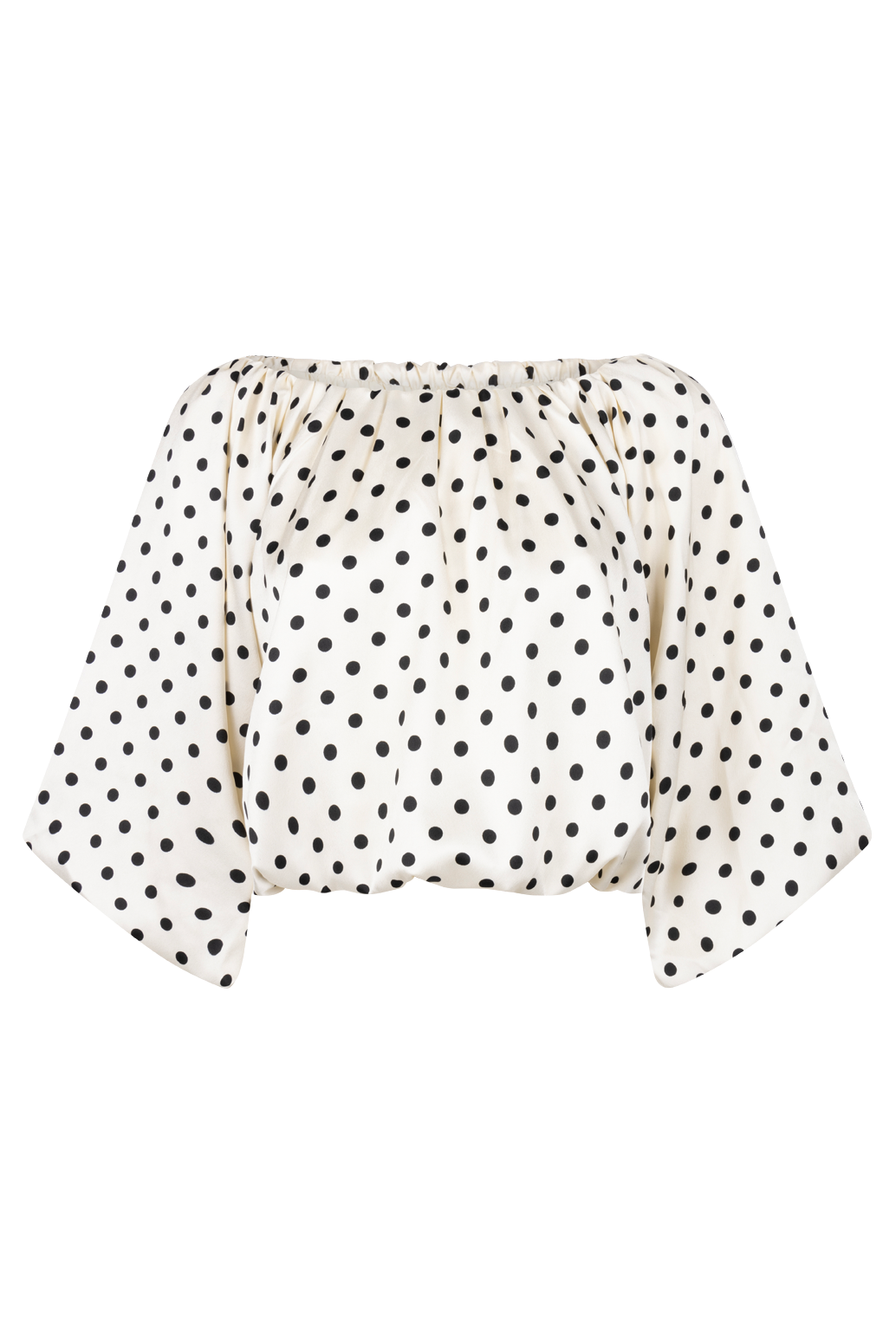 Aaiko Maddy top bianco pois maniche lunghe
