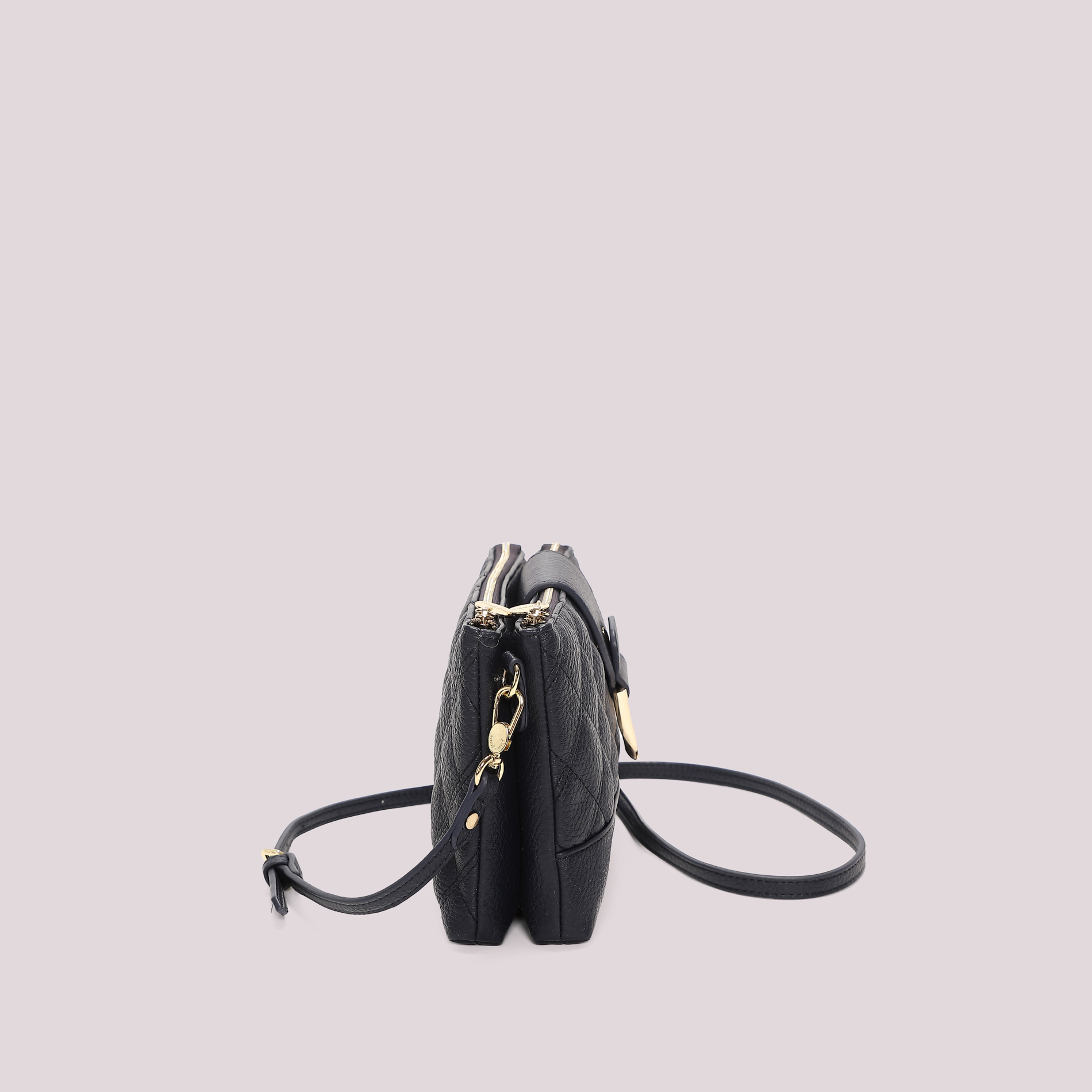 Mimi Mua Borsa Tracolla Trapuntata Base Liscia Nero Ecopelle