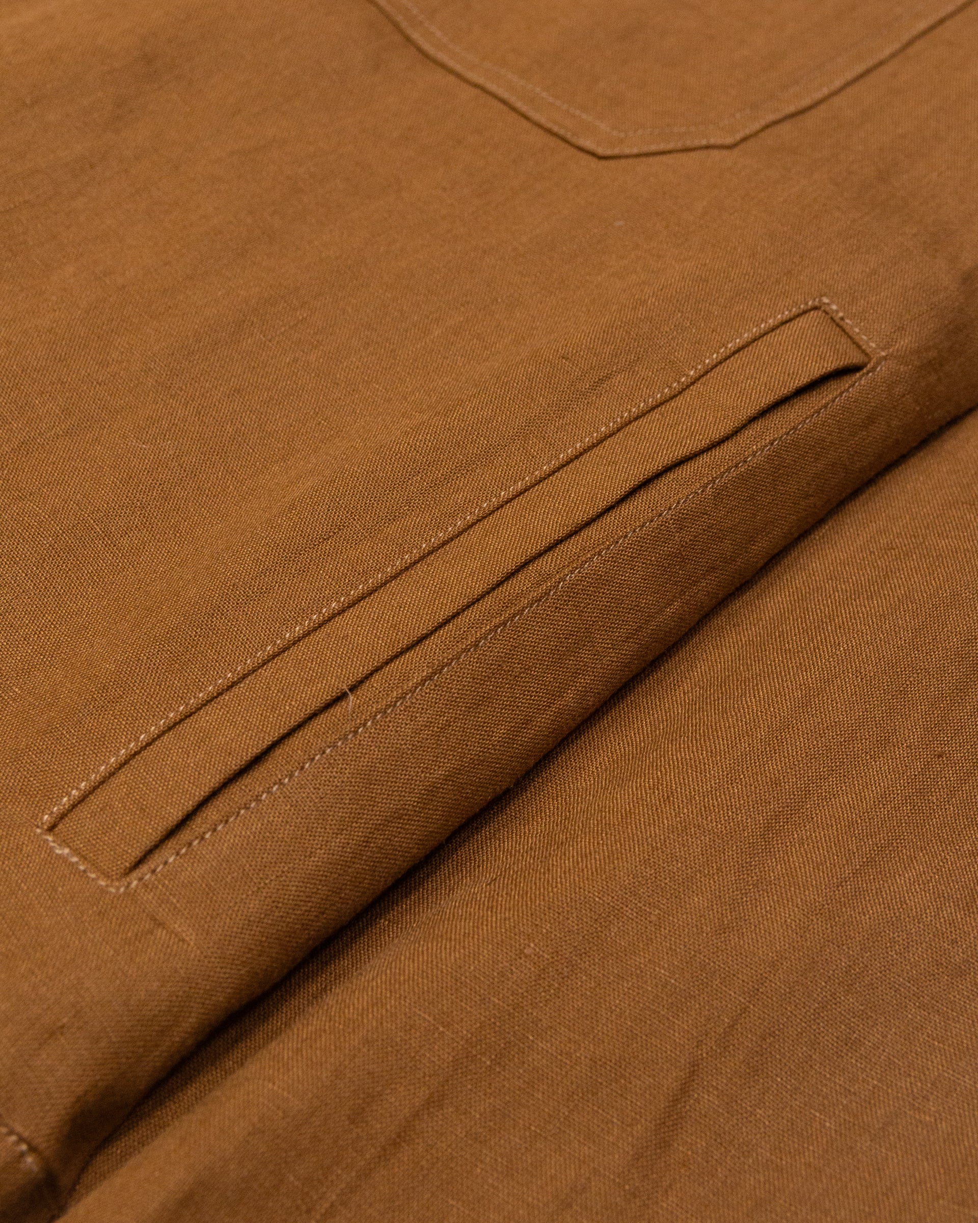 Altea Mitchell overshirt lino cuoio sfoderata