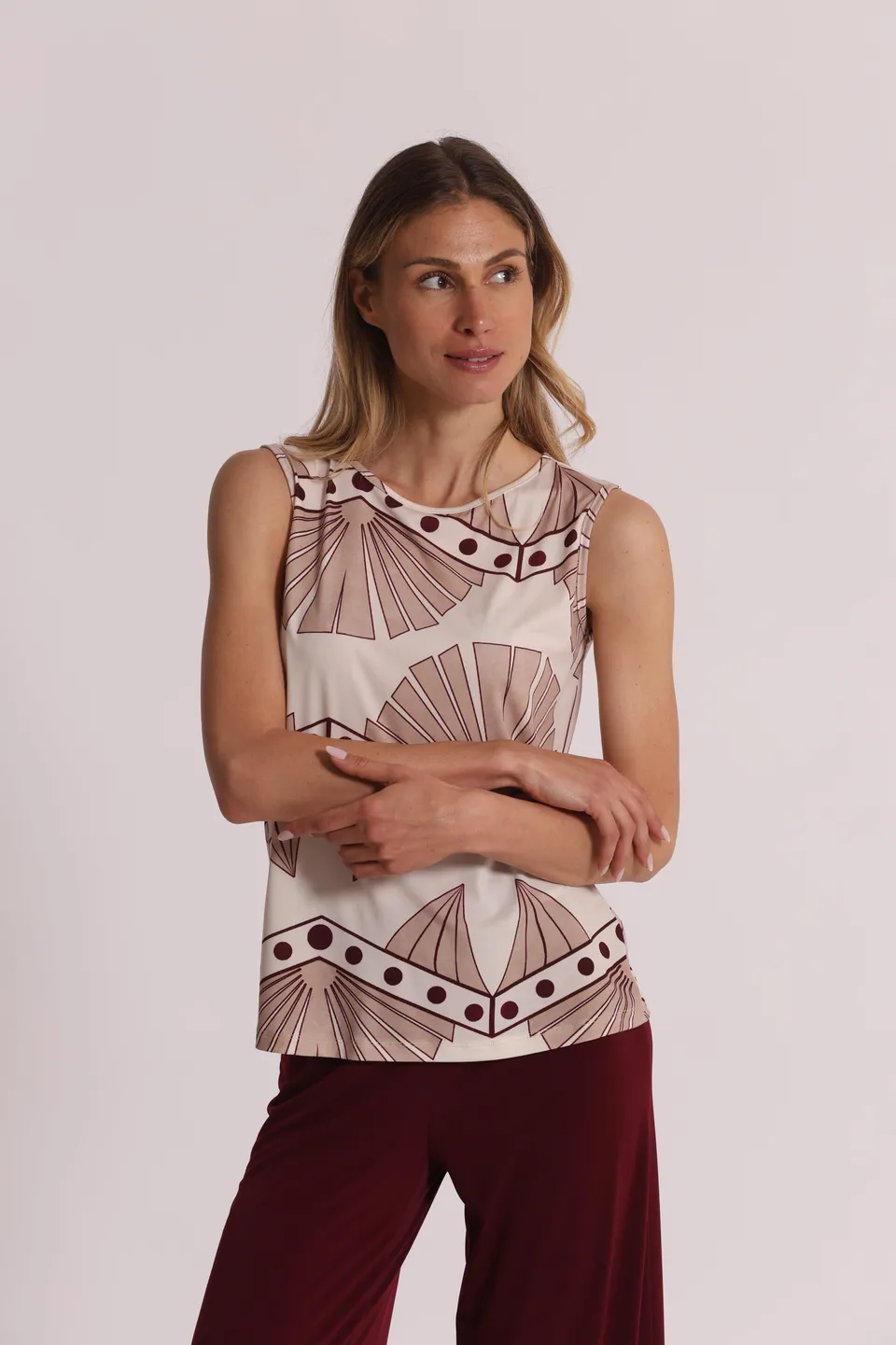 Mimi Mua Top in Ity Fantasia blusa elasticizzata