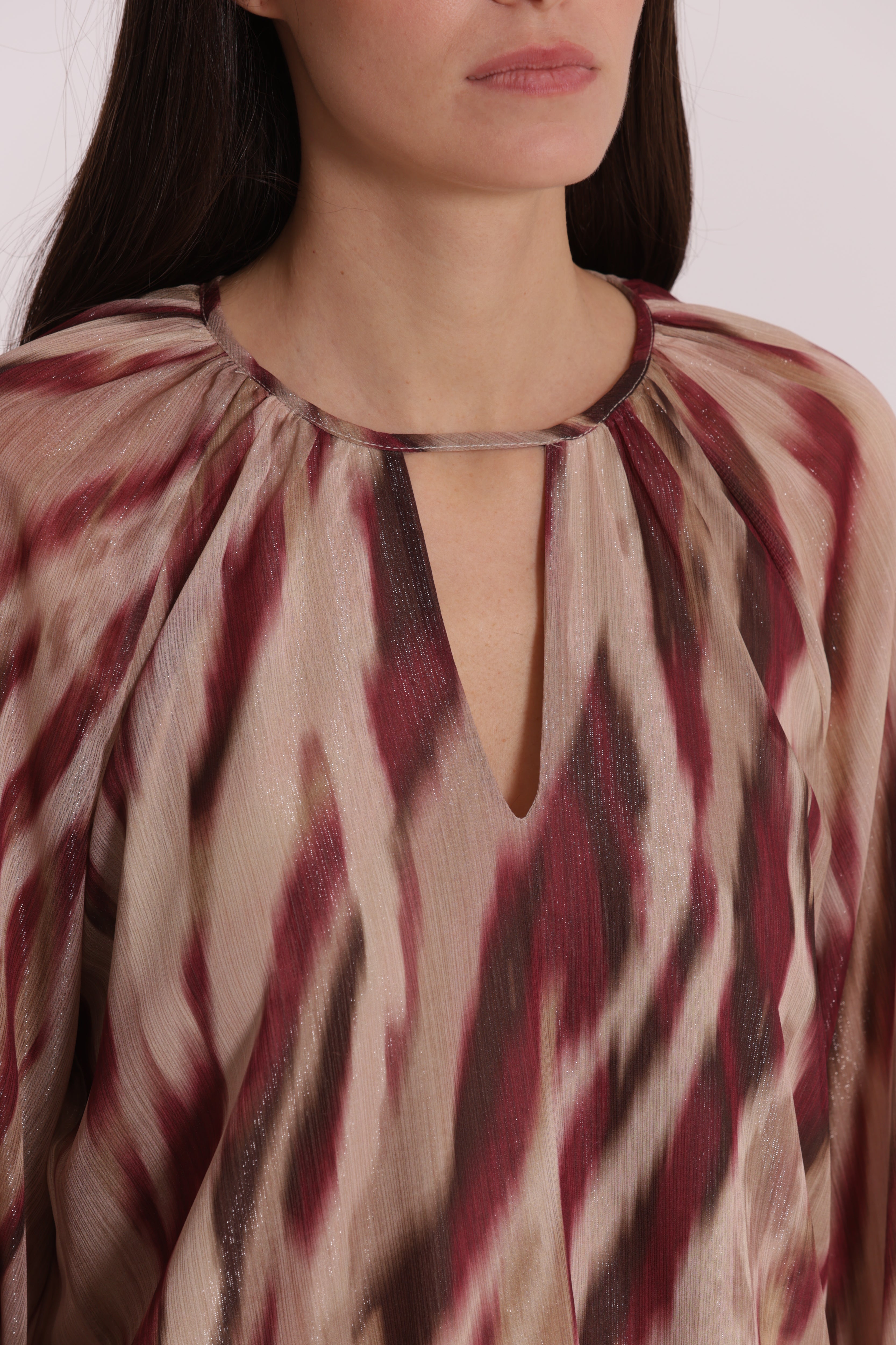 Mimi Mua blusa scollo tondo paradisea mosto