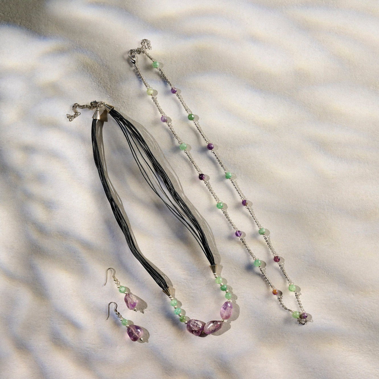 On Earth Elements collana pietre multicolore 60 cm