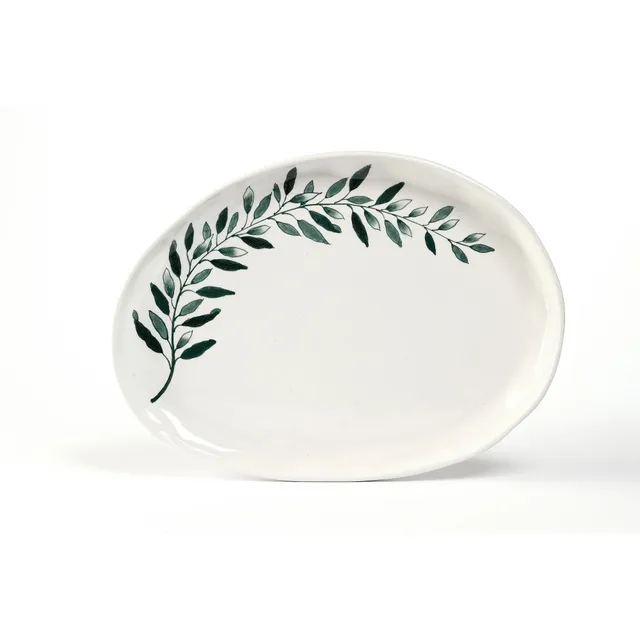 On Earth Ulivo vassoio verde 36x26 cm ceramica