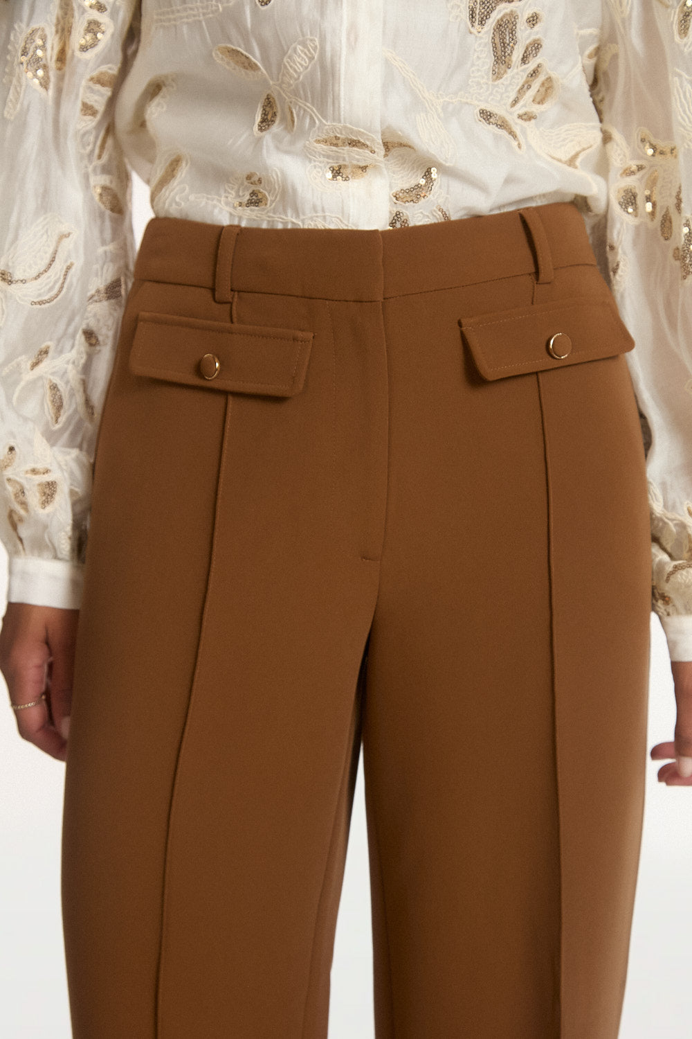 Aaiko Lumiere pantaloni marroni brown sugar palazzo