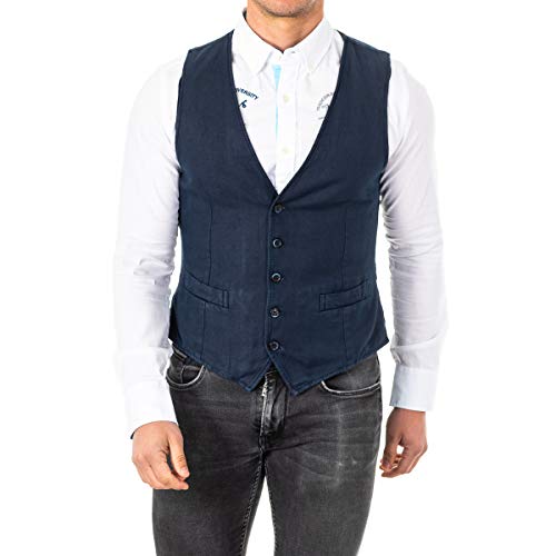 La Martina HMJA11 gilet uomo 44 scollo V maglia fine