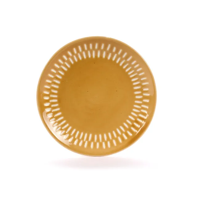 On Earth Caramel piattino ceramica giallo 19 cm