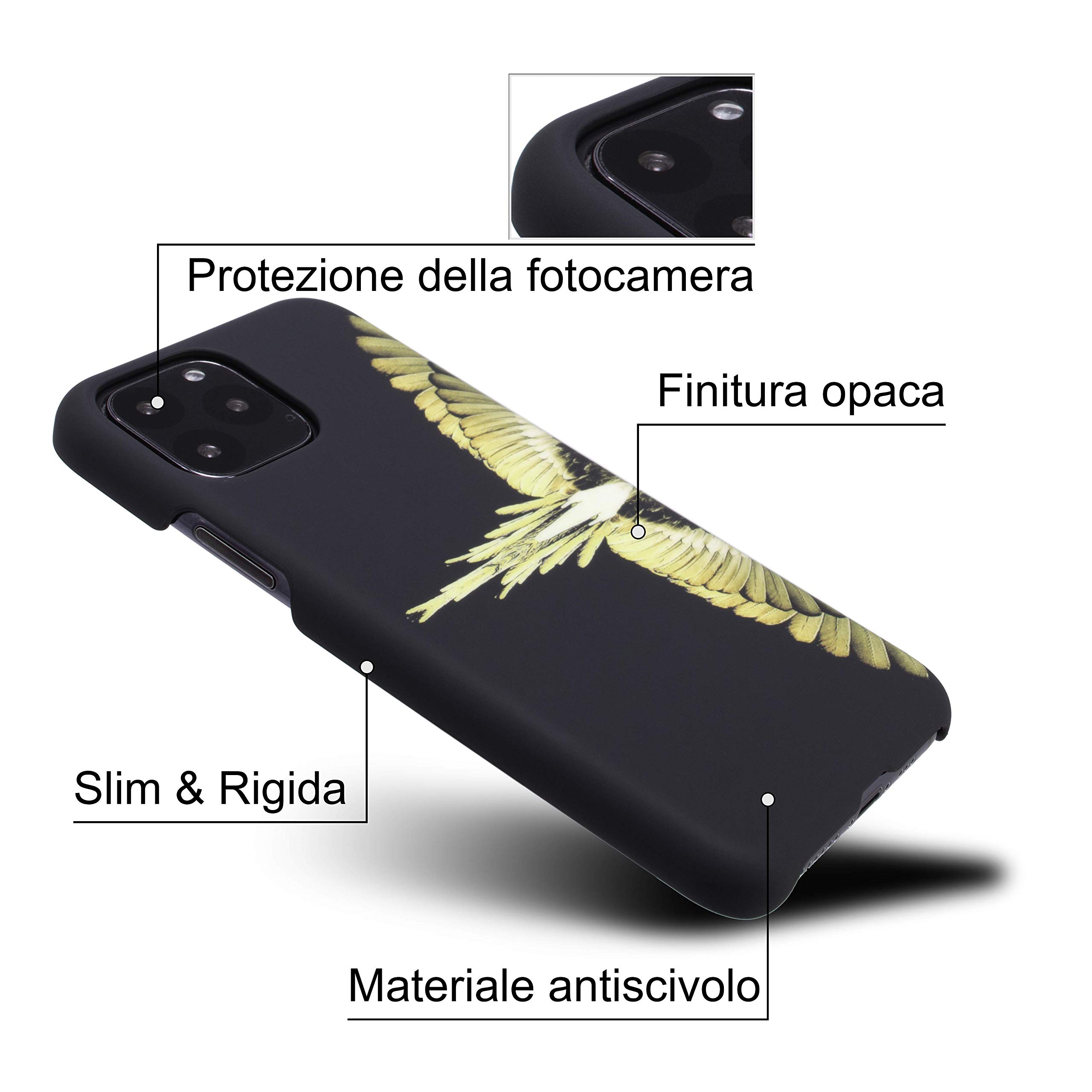 Marcelo Burlon County cover iPhone 11 Pro Max con vetro 9H