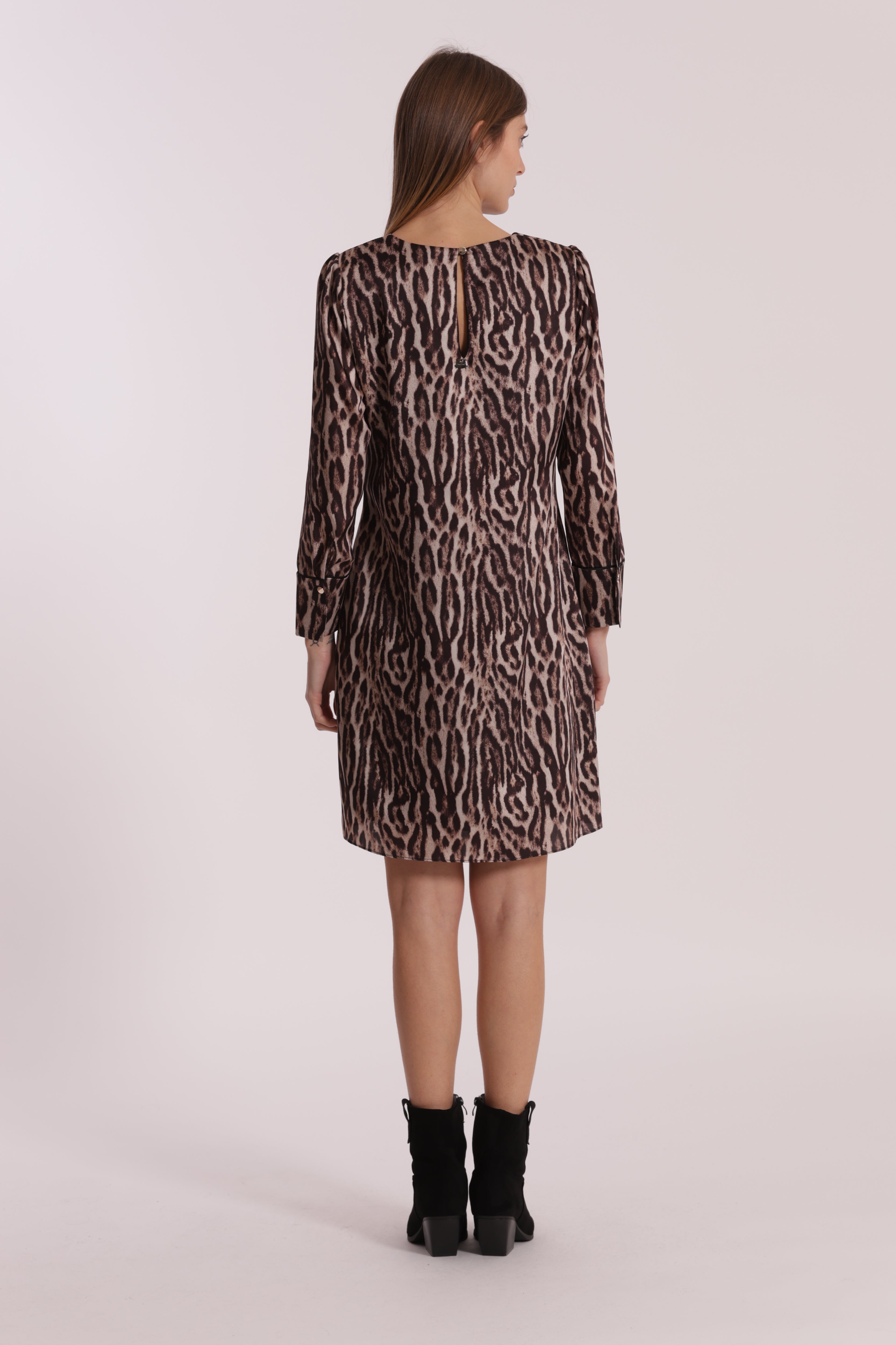 Mimi Mua Abito Corto Animalier Burgundy